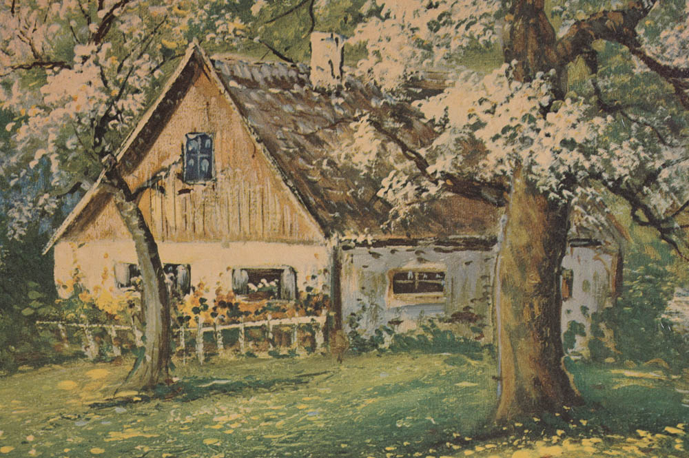 Framed Lithograph "Blossom Time" by N. Kagan