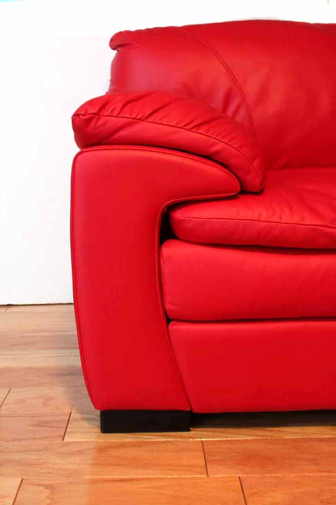 Red Leather Loveseat