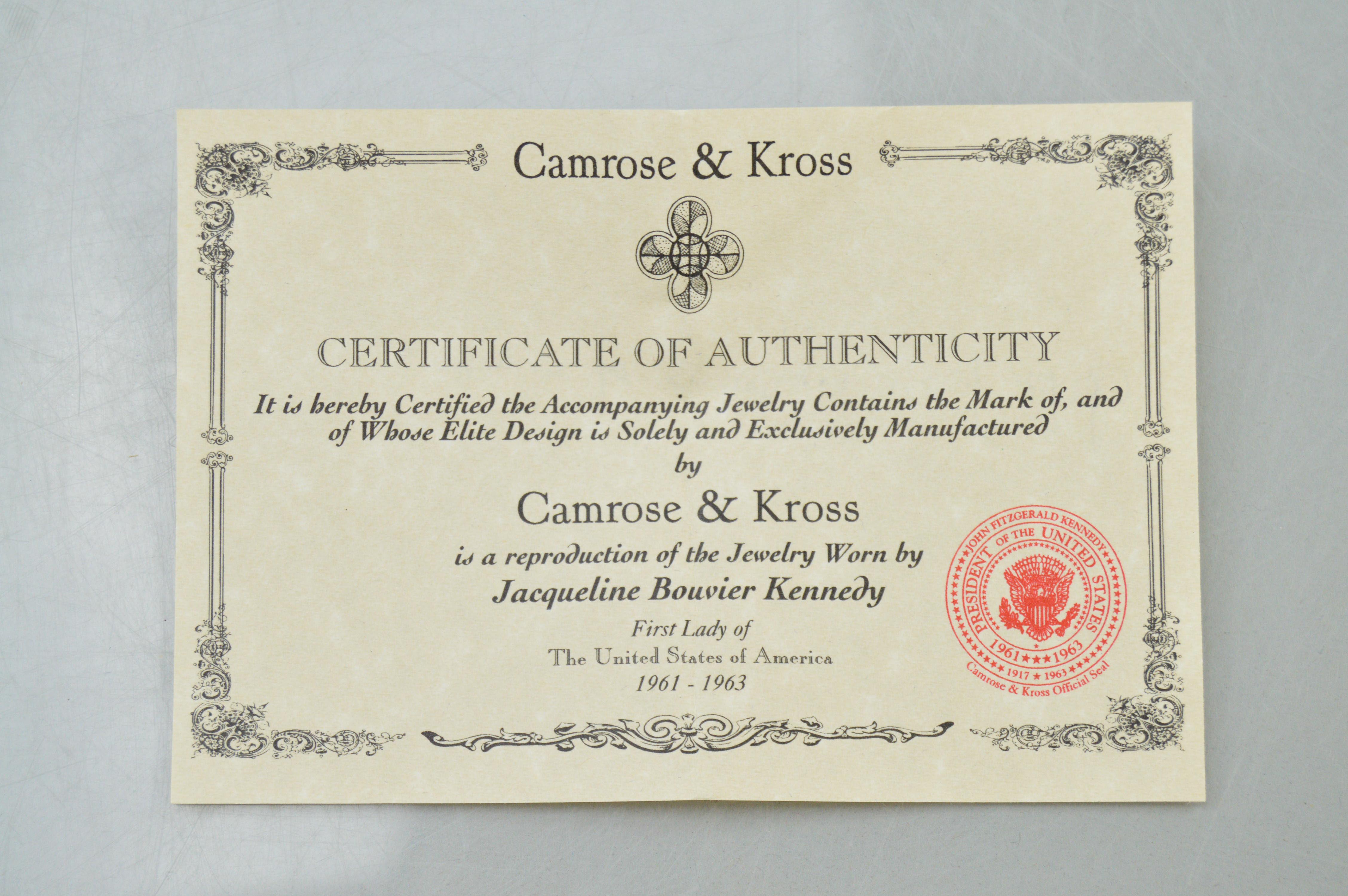 Jacqueline Kennedy Floral Brooch and Earring Reproductions