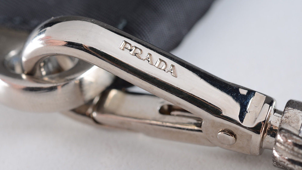 Prada Designer Black Nylon Clutch Baguette Purse