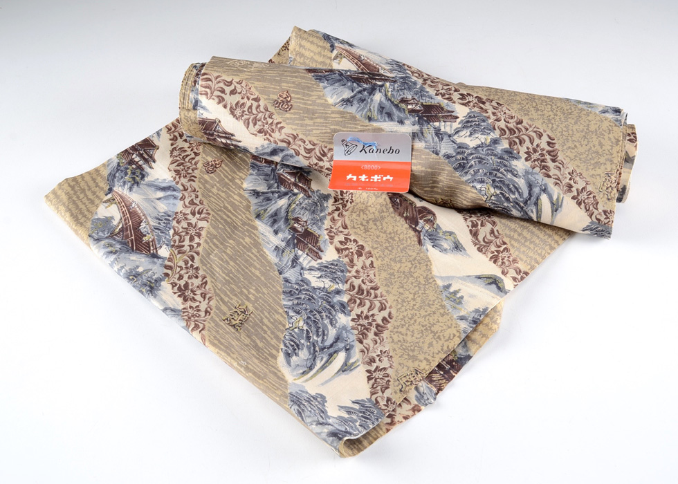 Vintage Kanebo Japanese Kimono Fabric