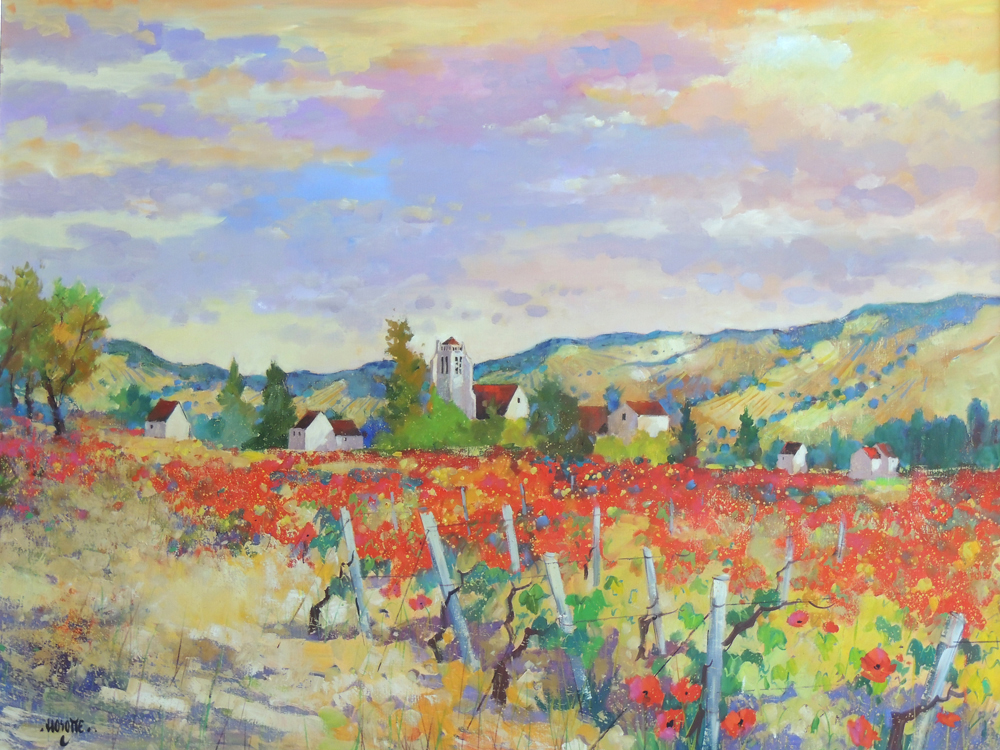 Georges Hosotte Painting of French Countryside