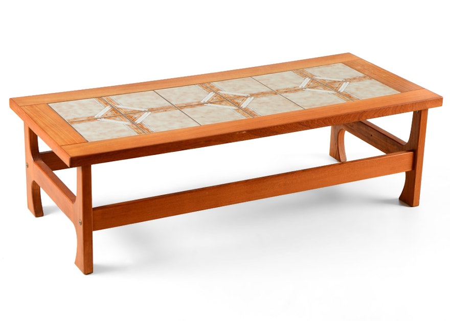 Danish Teak Tile-Top Coffee Table