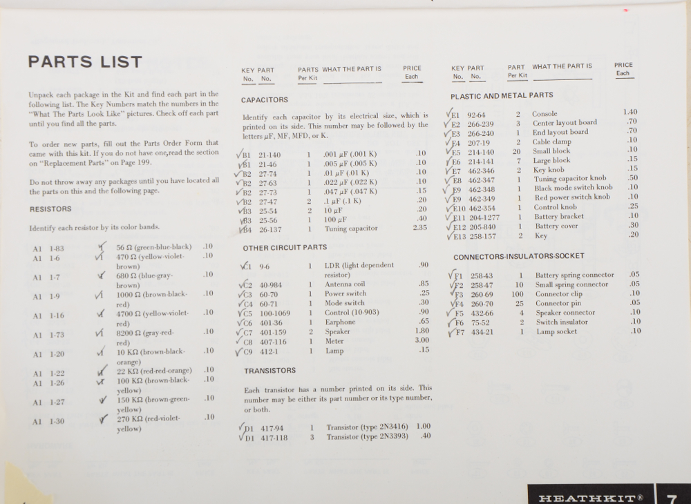 1971 HeathKit Jr. 36 Electronic Workshop Game