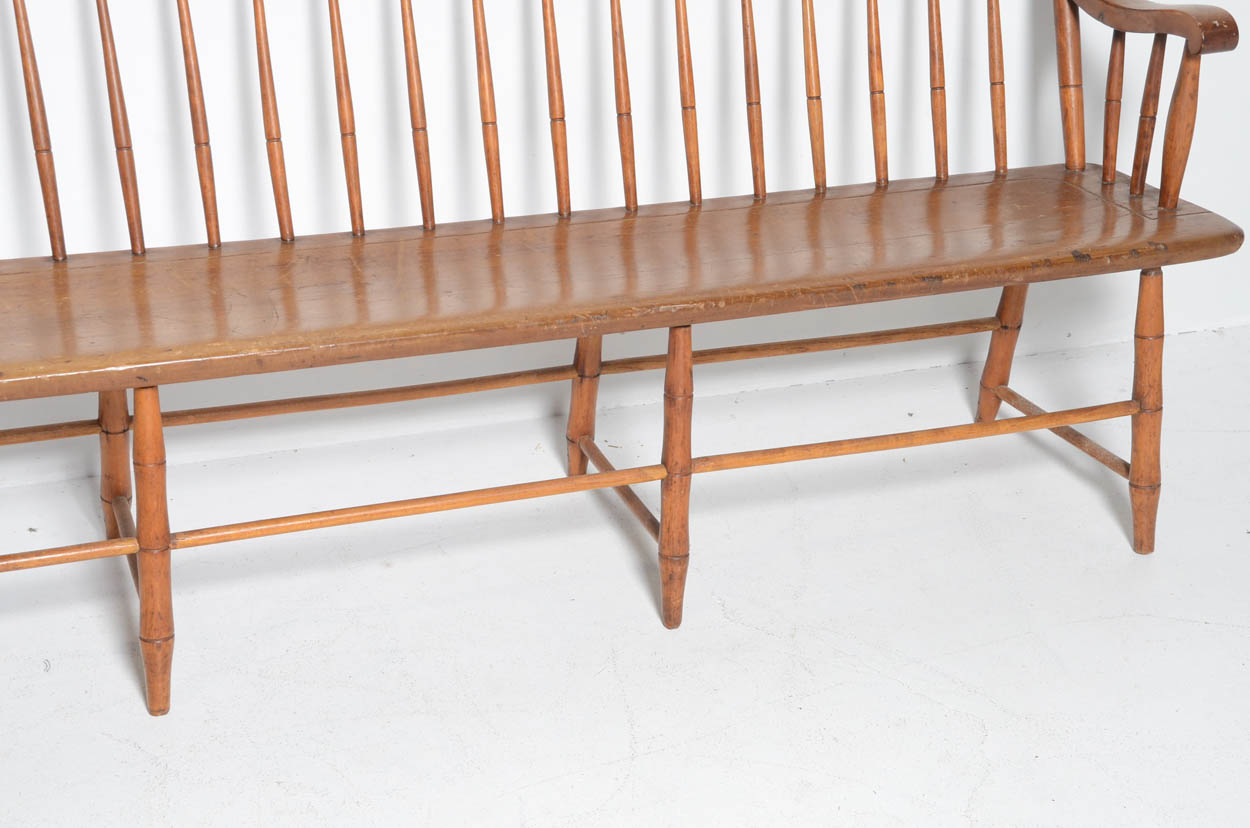 Vintage Spindle Back Train Station Windsor Bench