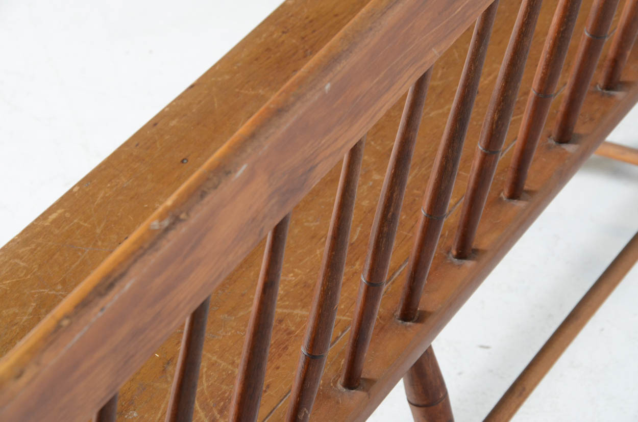 Vintage Spindle Back Train Station Windsor Bench