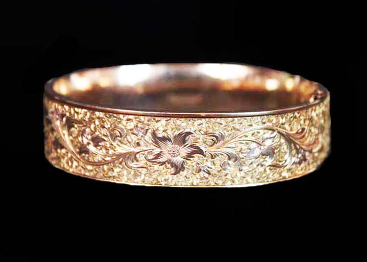 Vintage 10K Gold Filled Dunn Brothers Bangle Bracelet