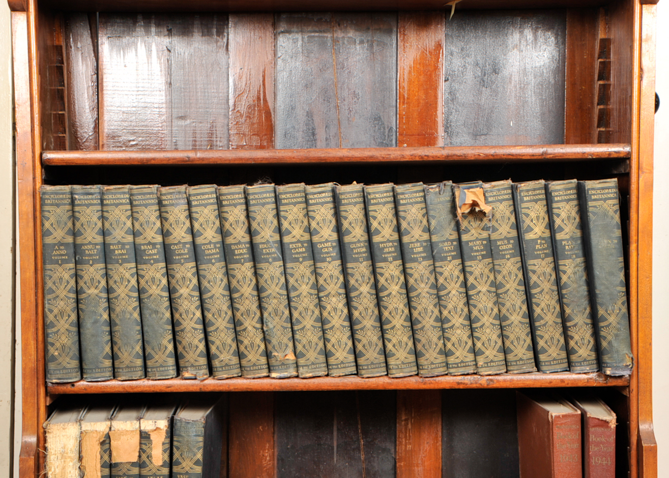 Bookshelf and Encyclopedia Britannica
