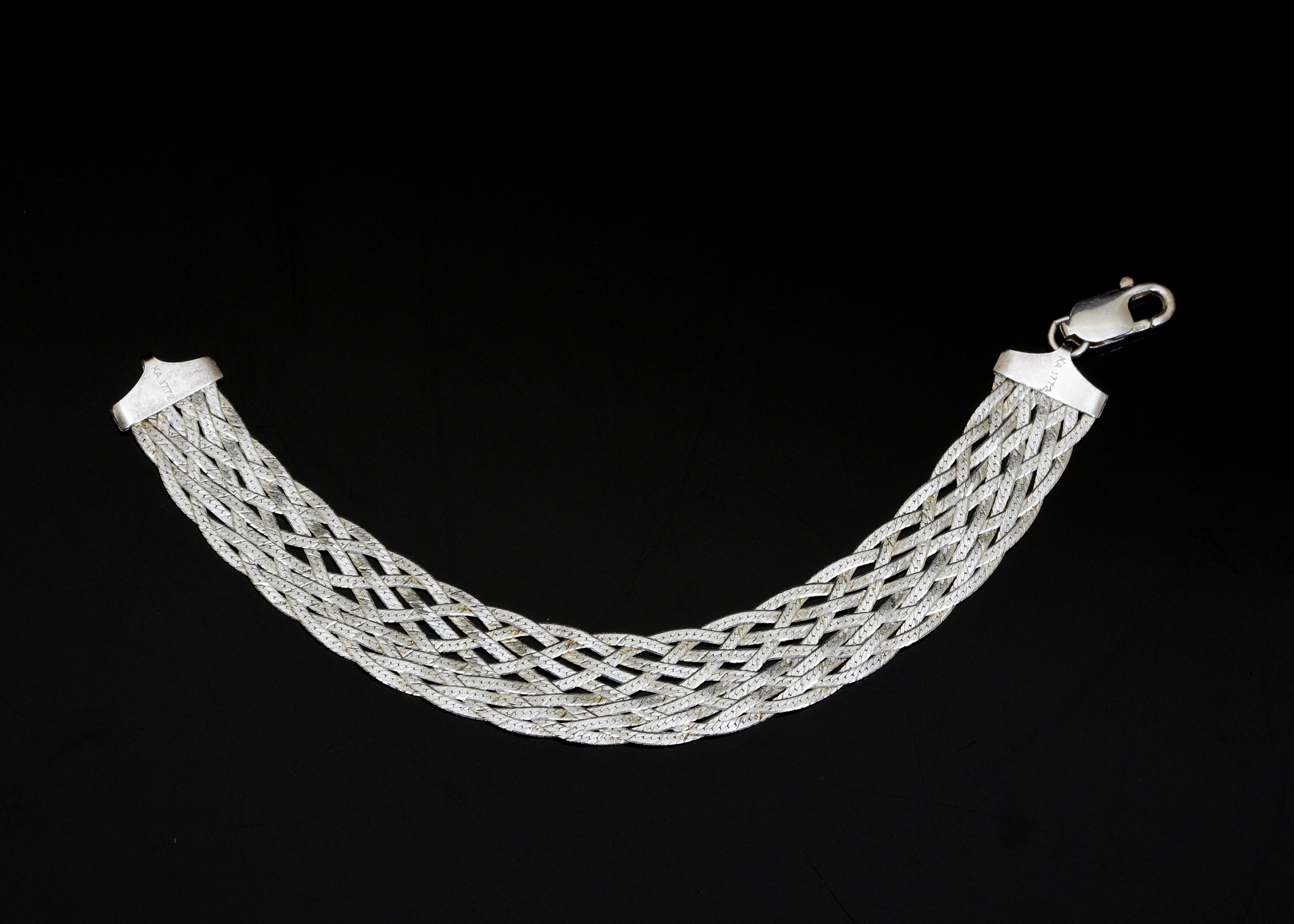 Sterling Silver Multi Strand Braided Bracelet
