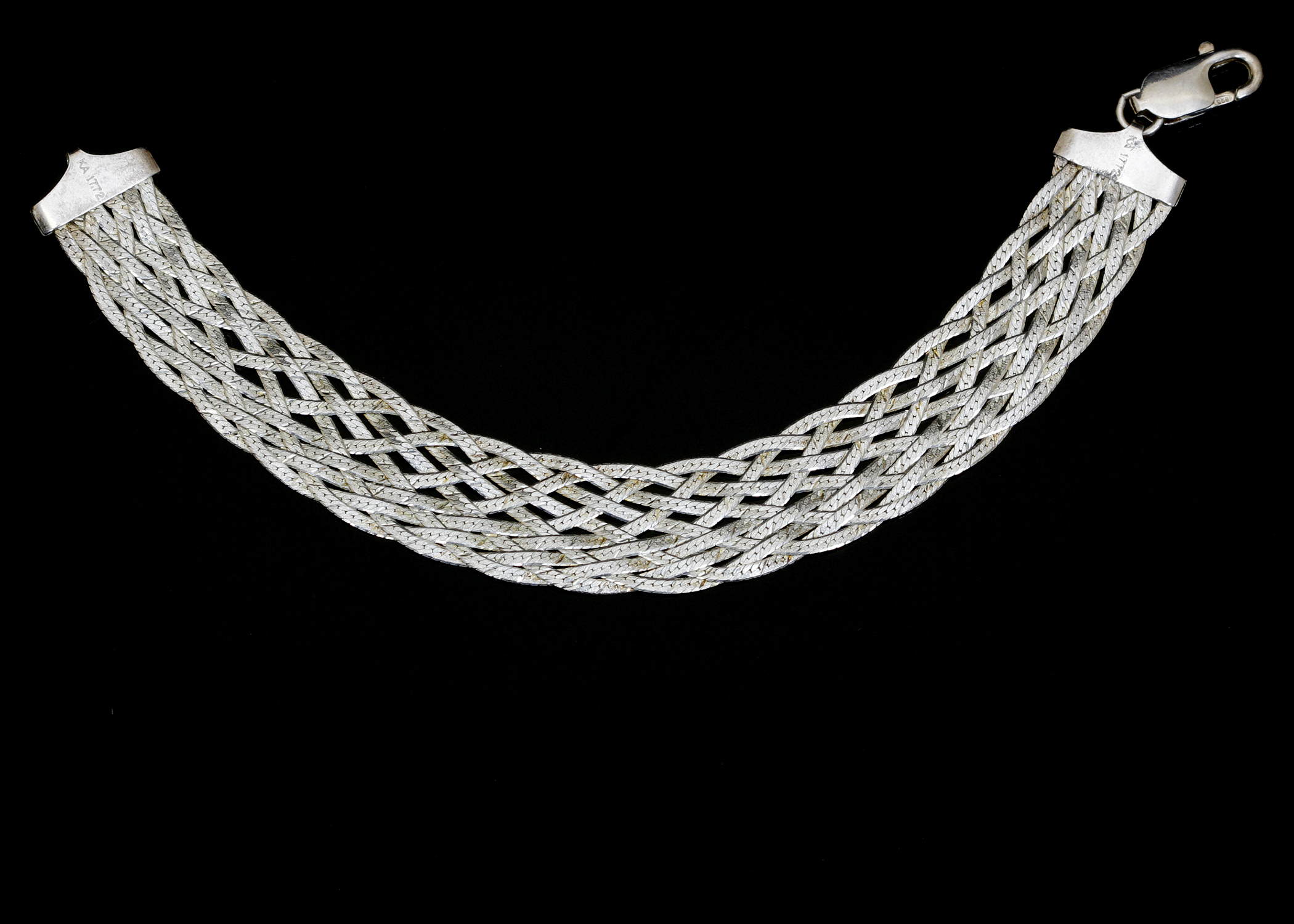 Sterling Silver Multi Strand Braided Bracelet