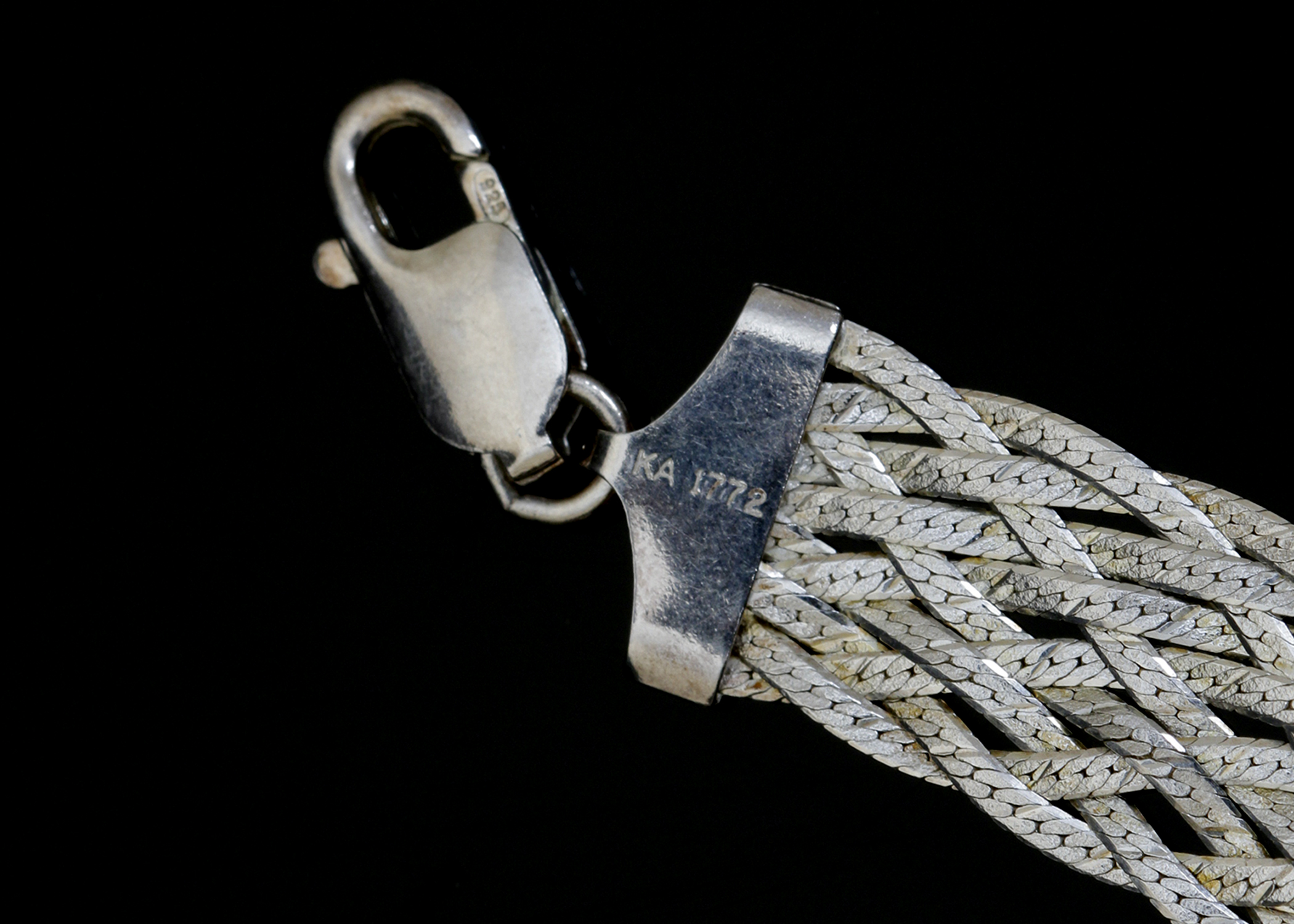 Sterling Silver Multi Strand Braided Bracelet