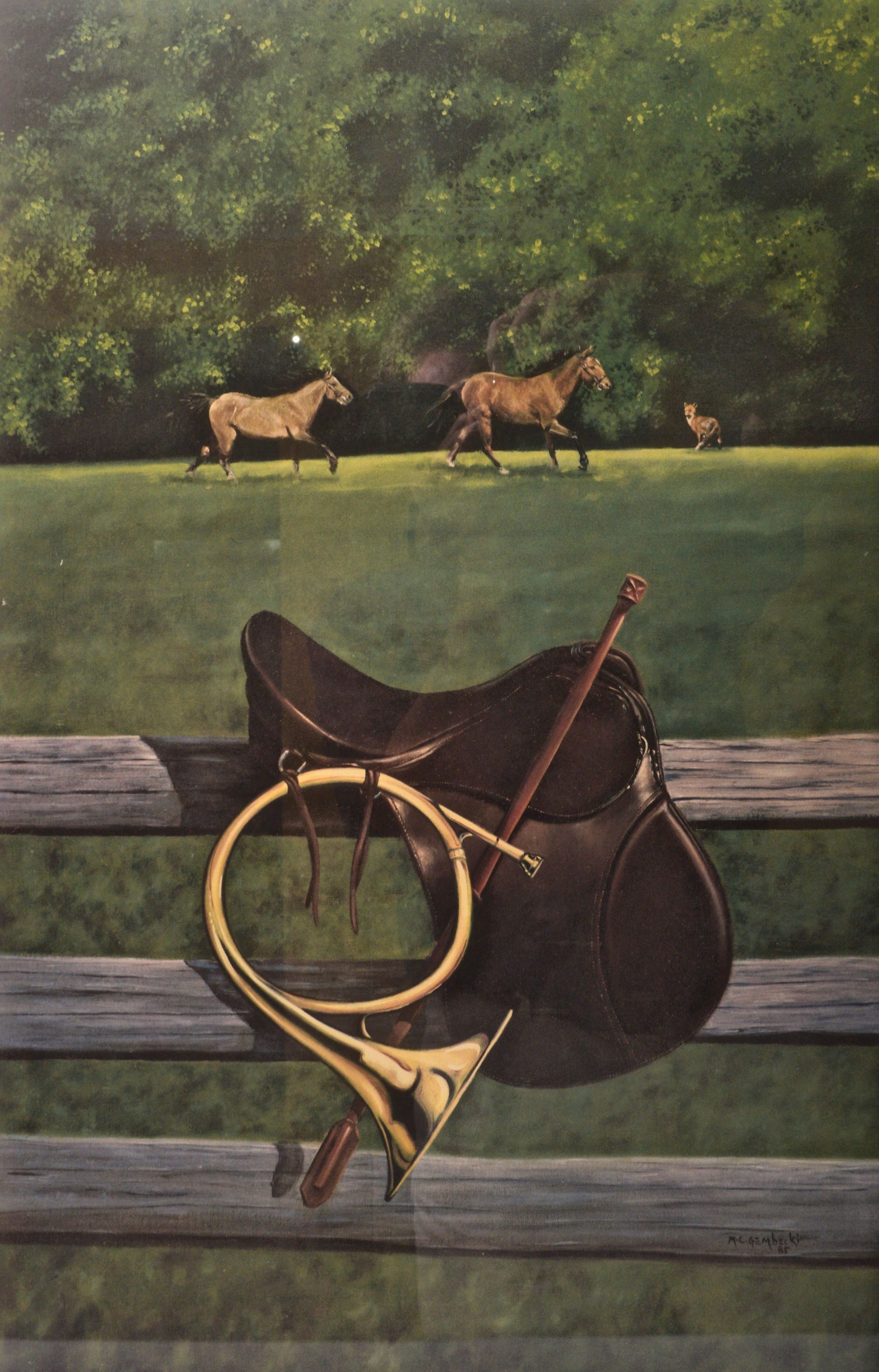 M.C. Gembecki Signed Lithograph "Saddlery"