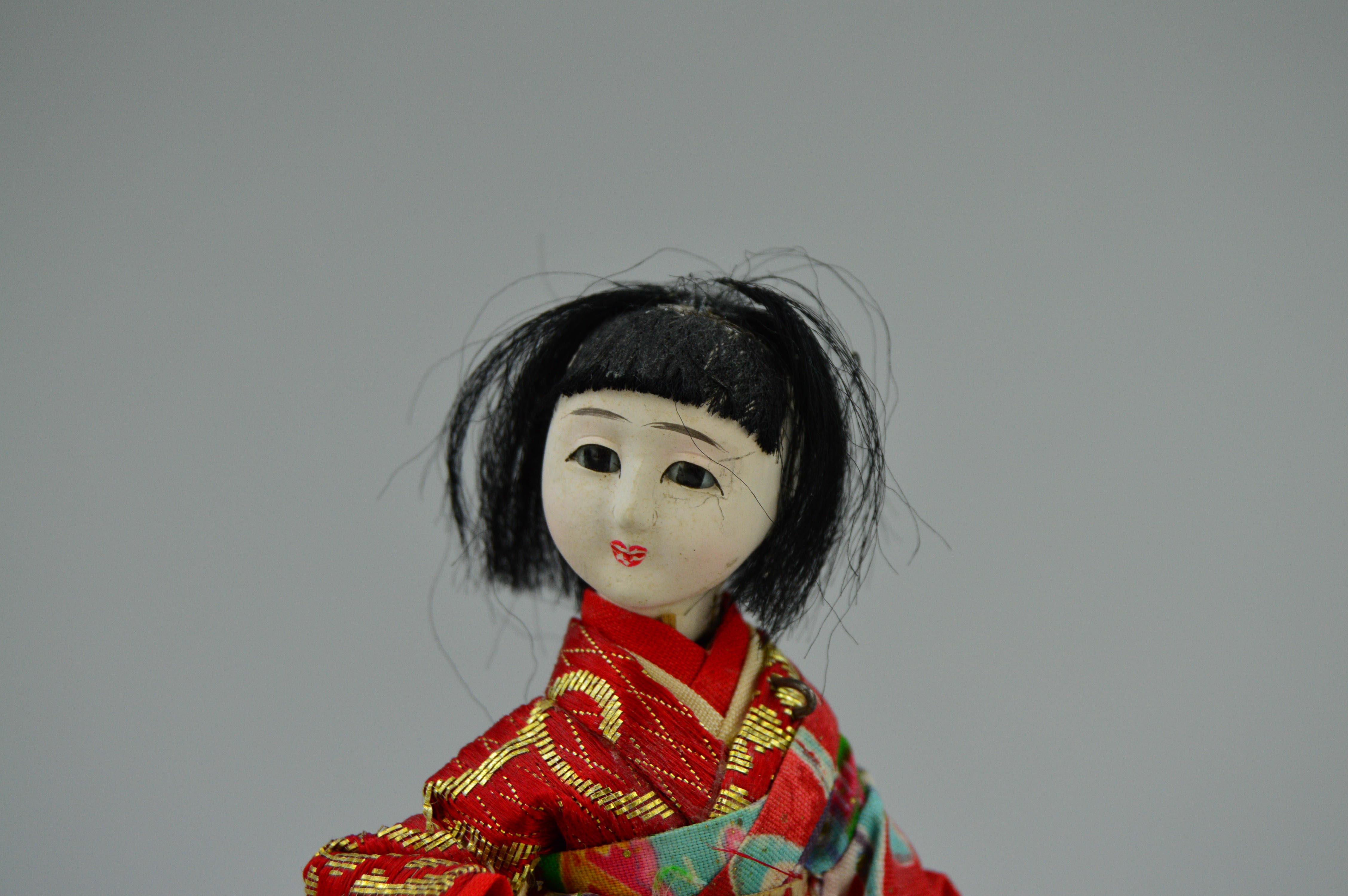 Trio of Japanese Ichimatsu Girl Dolls