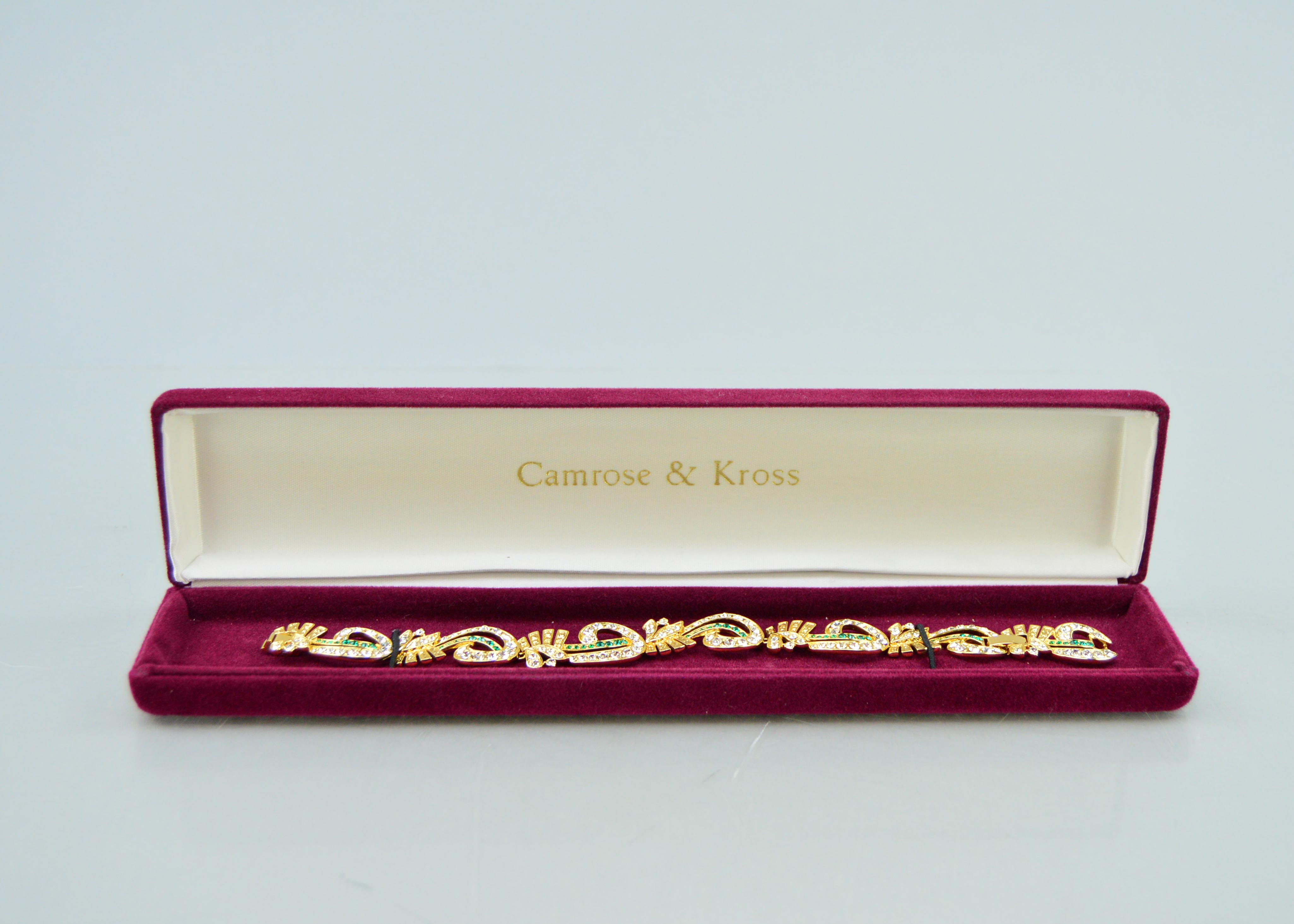 Jacqueline Kennedy Diamond and Emerald Reproduction Bracelet