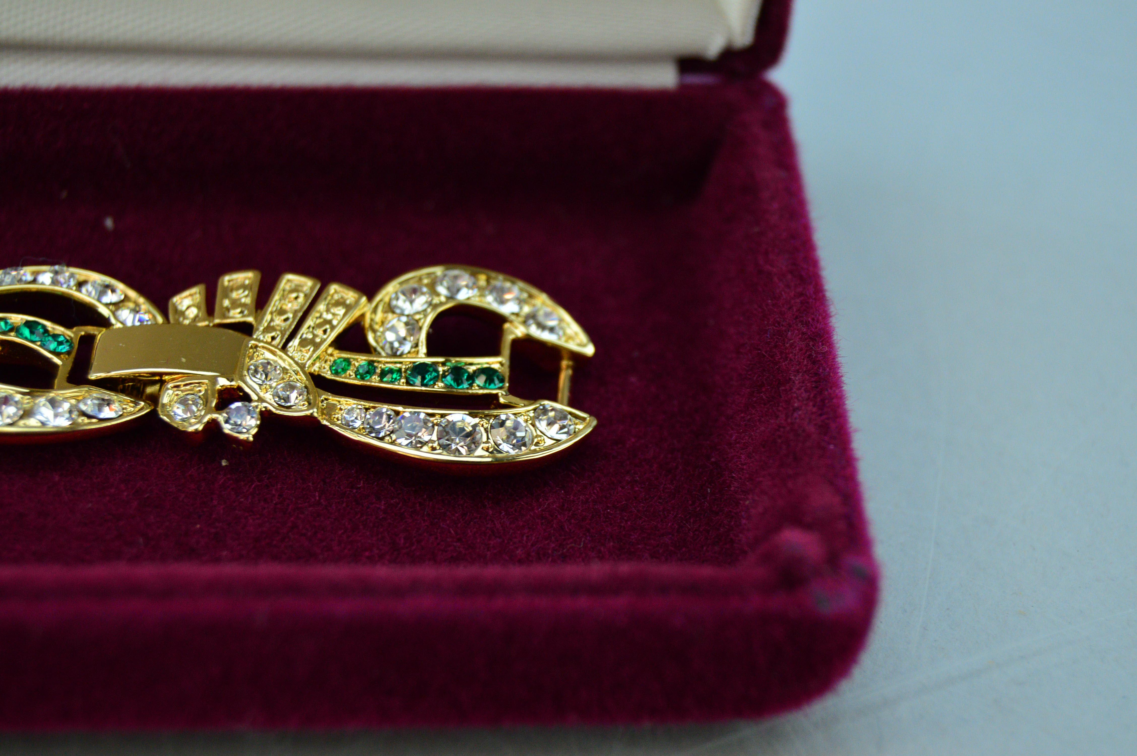 Jacqueline Kennedy Diamond and Emerald Reproduction Bracelet