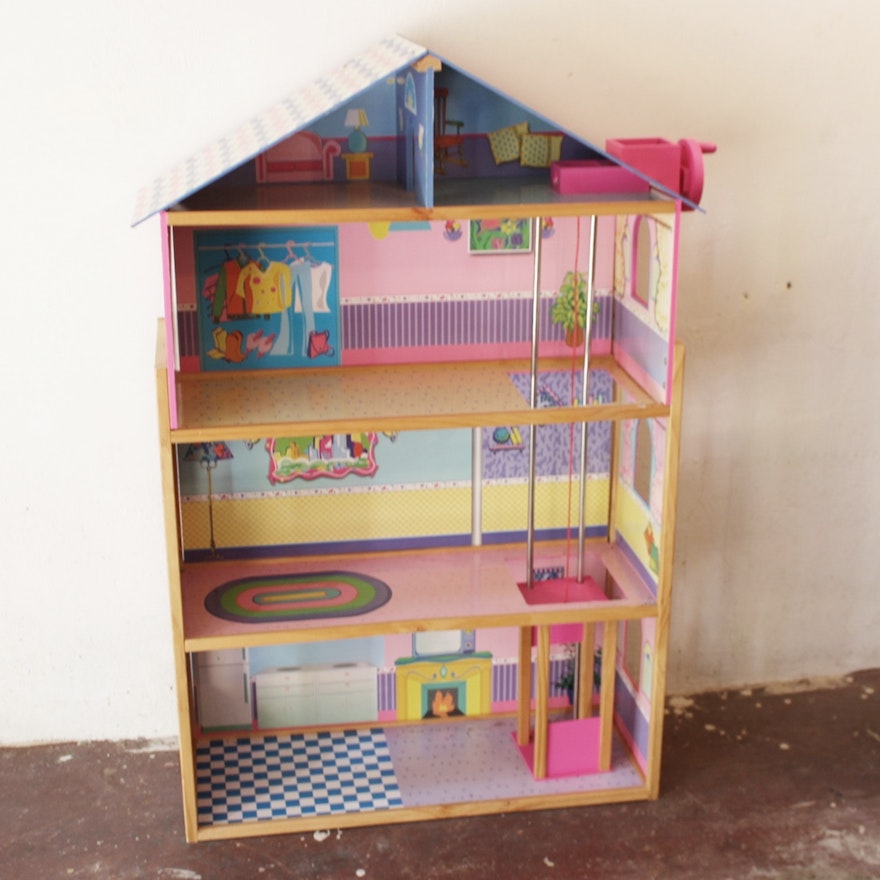 Large Wood Doll House with Elevator