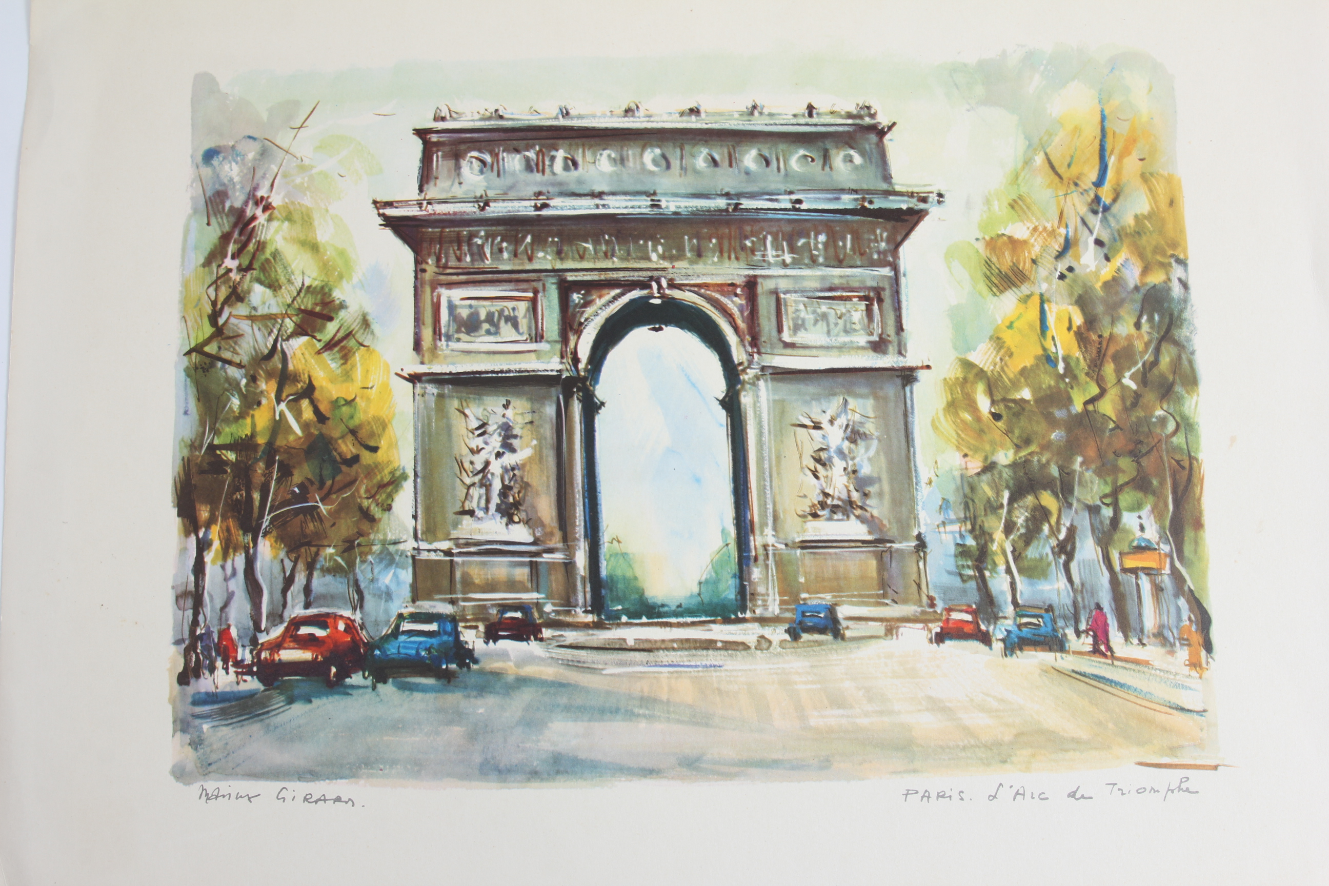 Collection of Marius Girard French Watercolor Prints