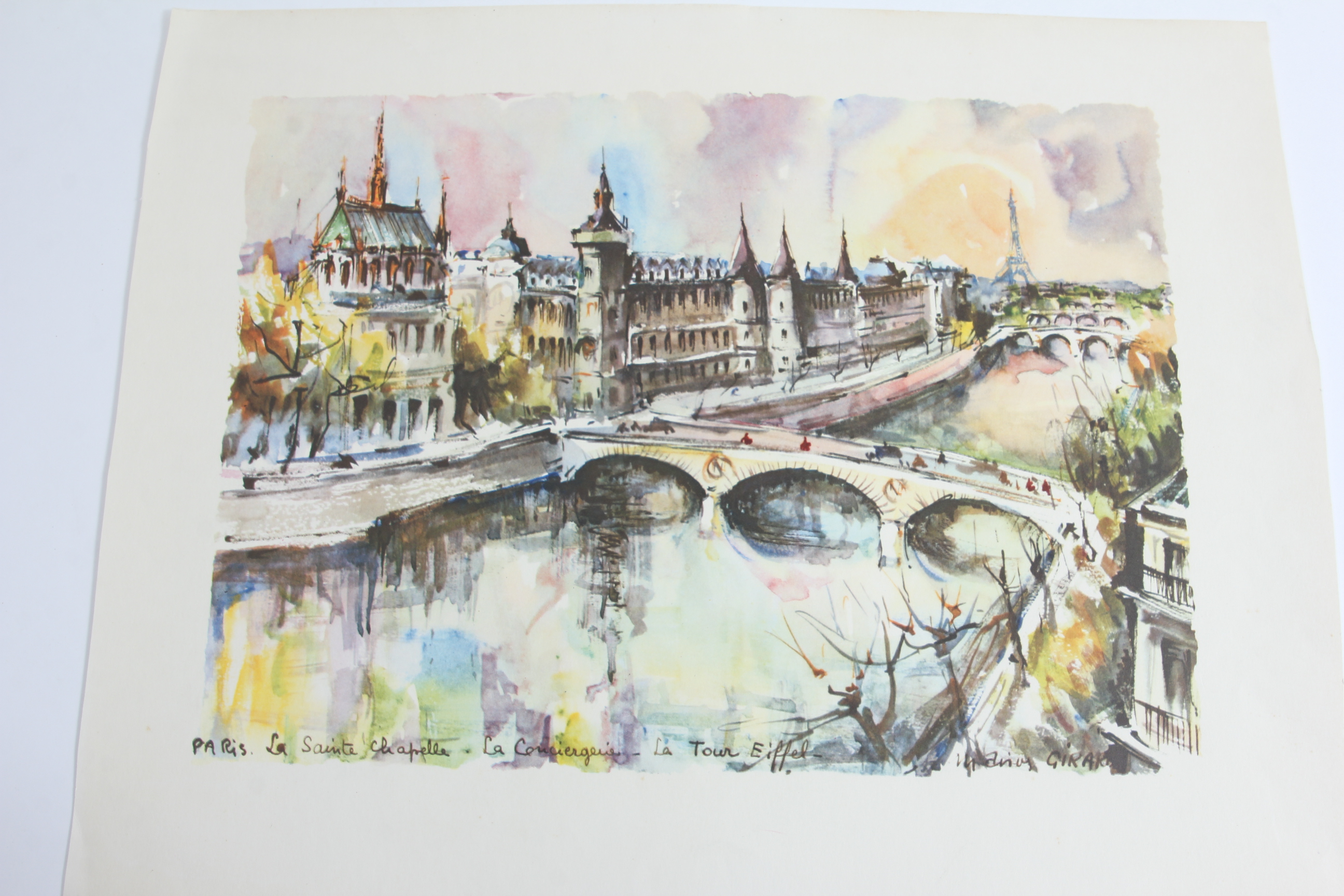 Collection of Marius Girard French Watercolor Prints