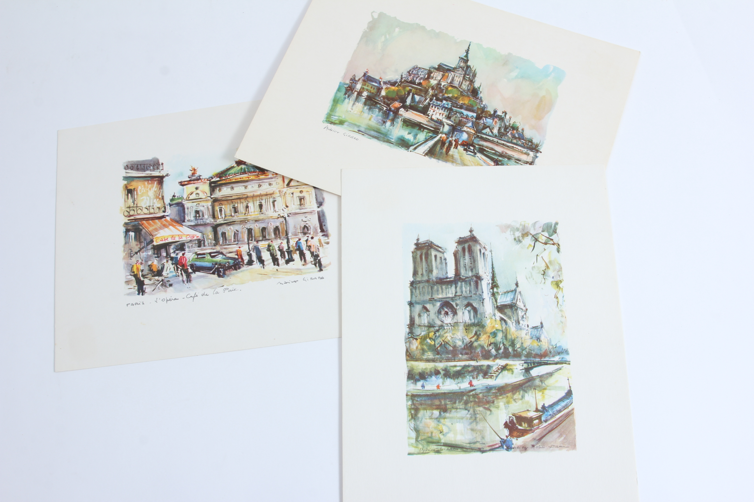 Collection of Marius Girard French Watercolor Prints
