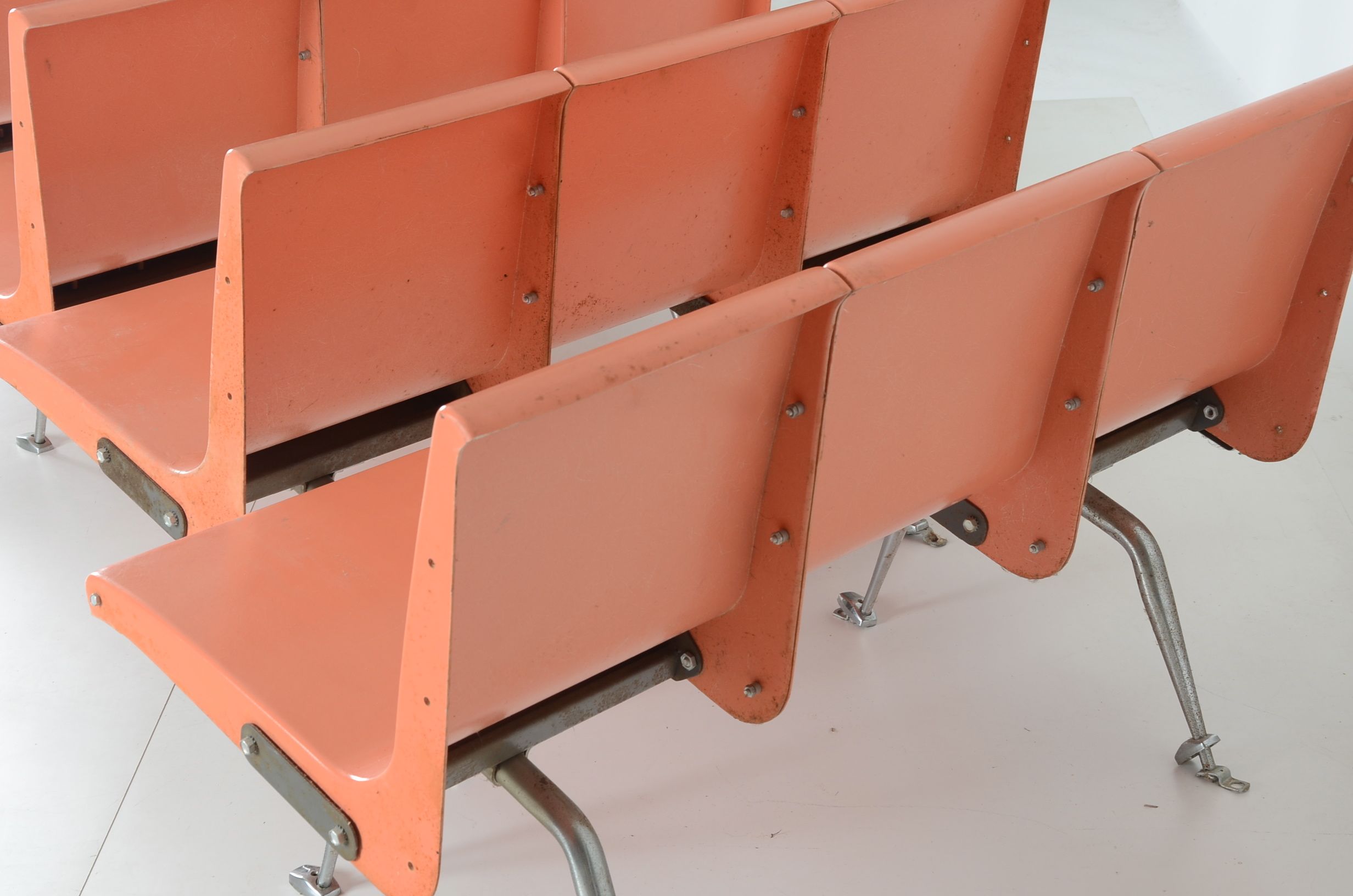 Set of 4 Brunswick Bowling Alley Bench Chairs