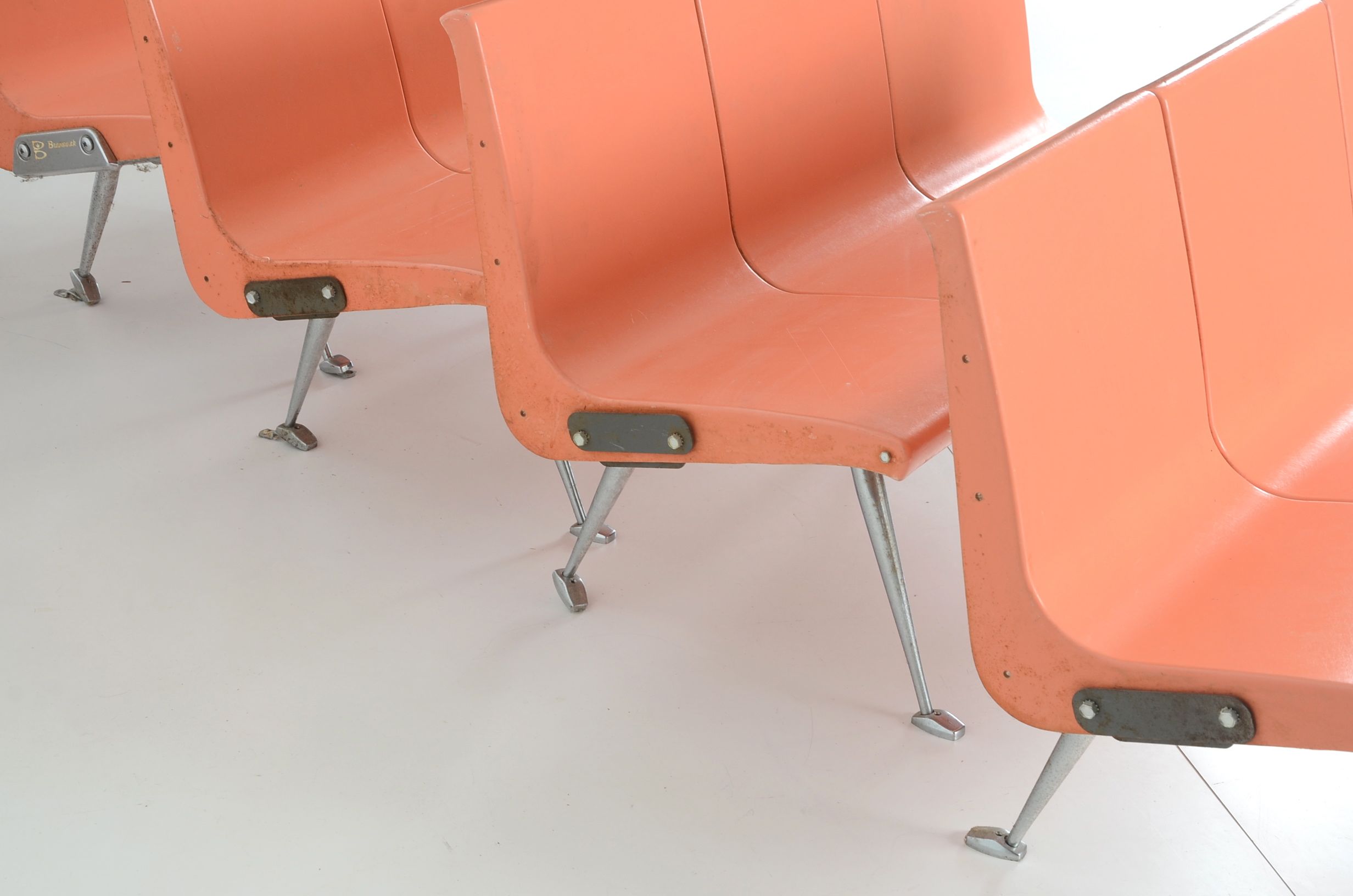 Set of 4 Brunswick Bowling Alley Bench Chairs