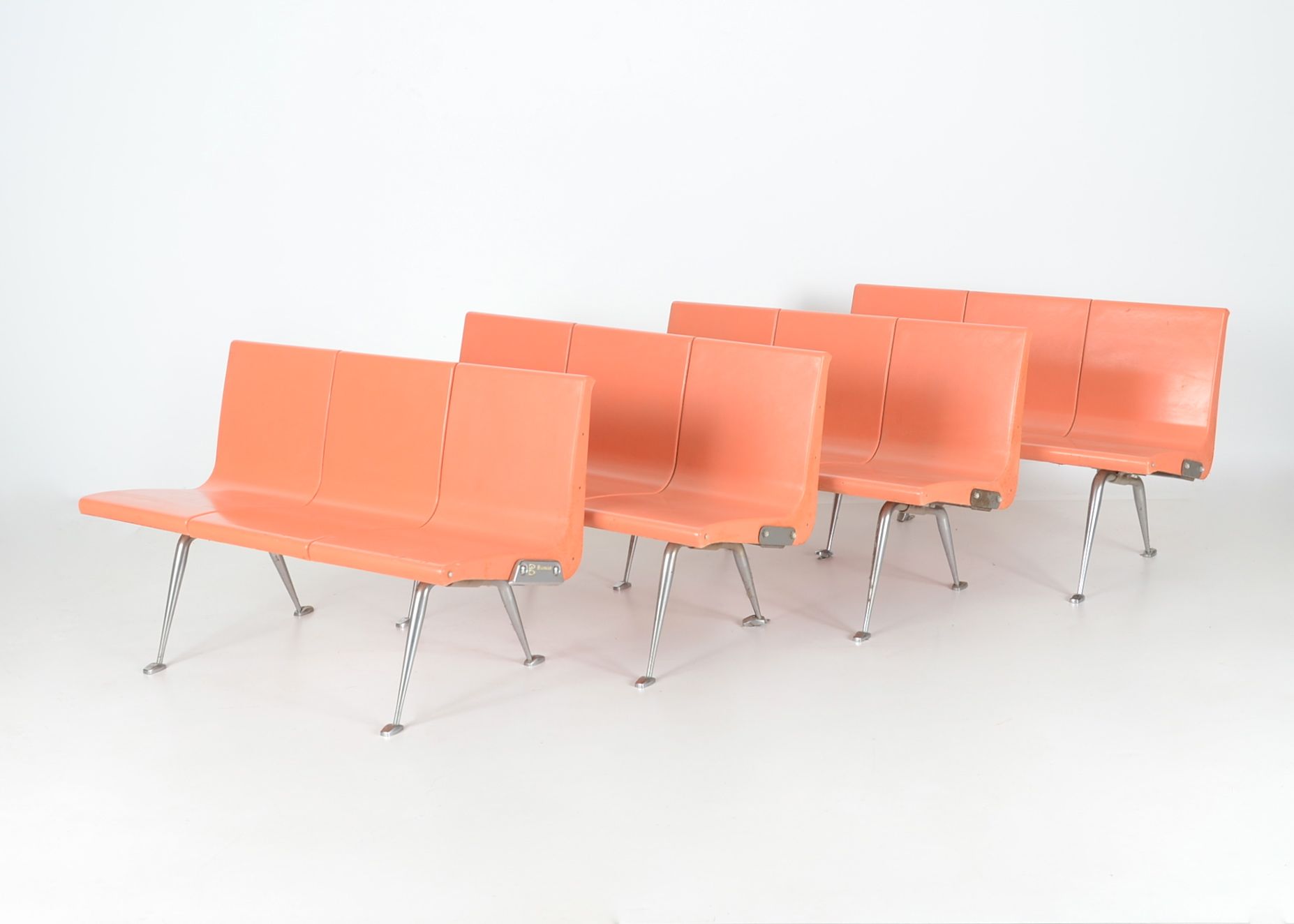 Set of 4 Brunswick Bowling Alley Bench Chairs