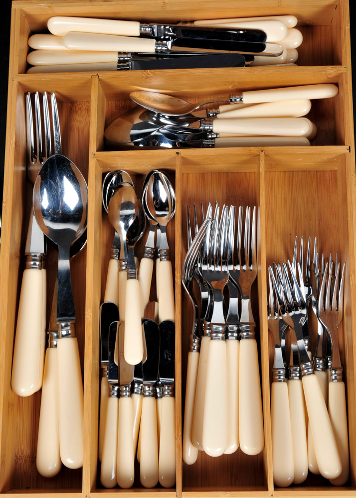 Set of Andre Verdier, Scof for Genevieve Lethu, Flatware