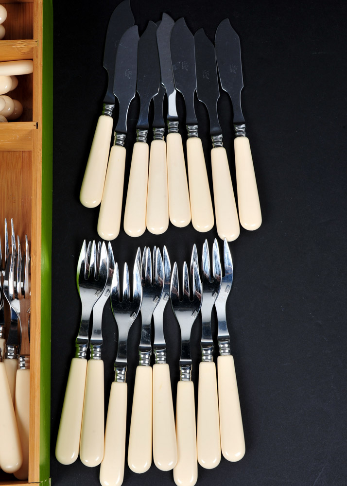 Set of Andre Verdier, Scof for Genevieve Lethu, Flatware