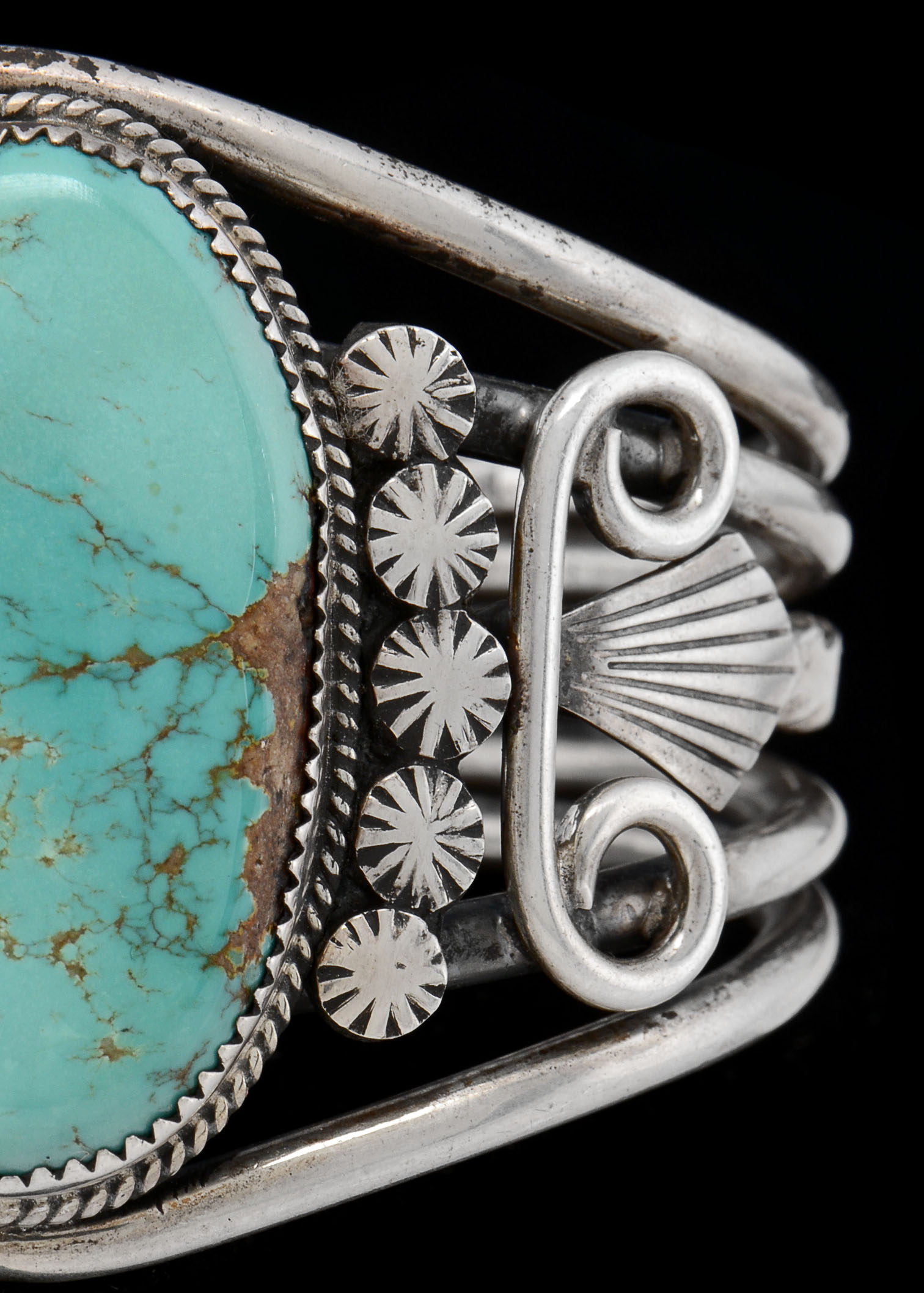 Germaine Smith Navajo Sterling Silver Turquoise Cuff Bracelet