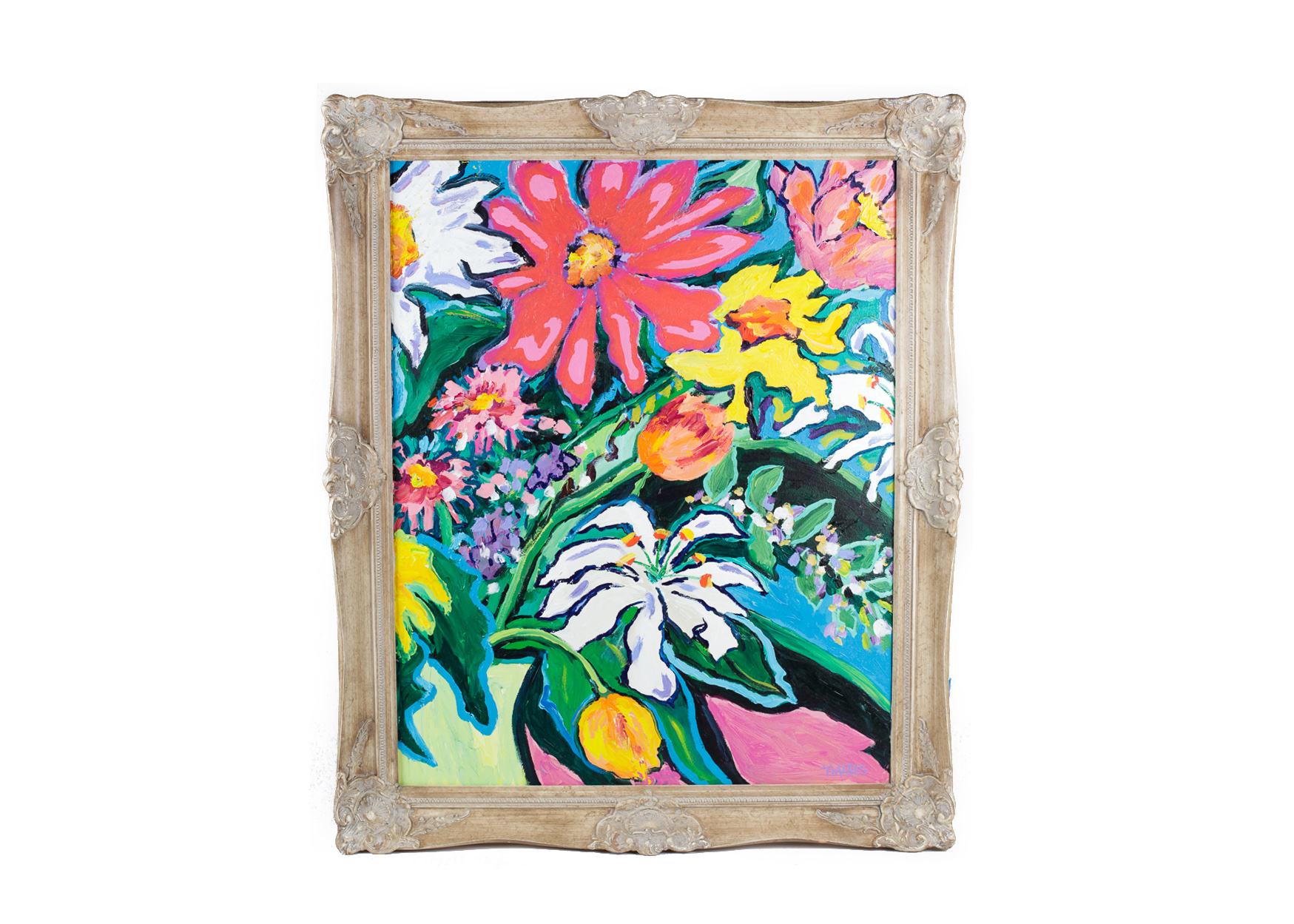 T. Mathis Vibrant Floral Painting