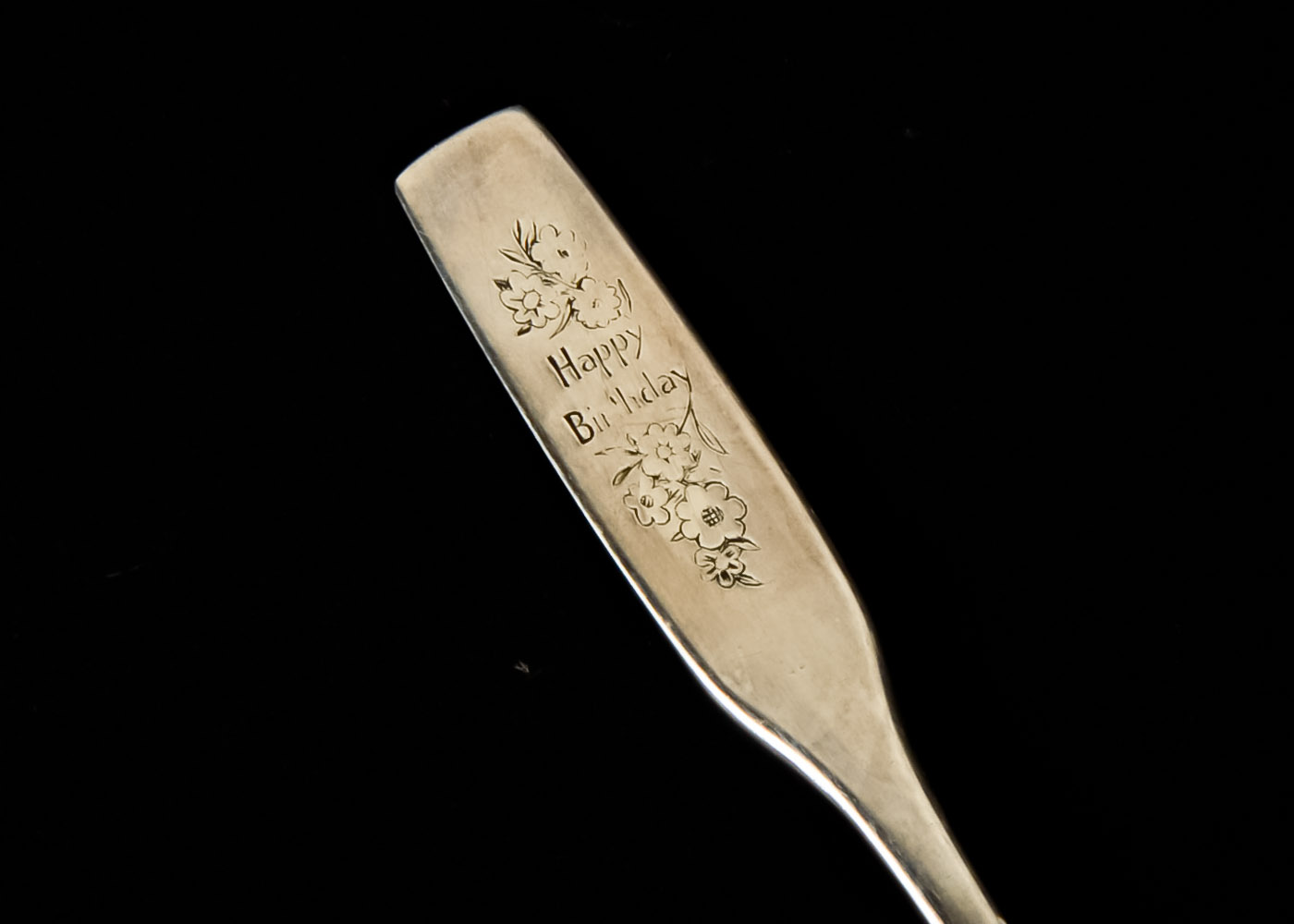 Vintage ONEIDA Silversmith Happy Birthday Spoon