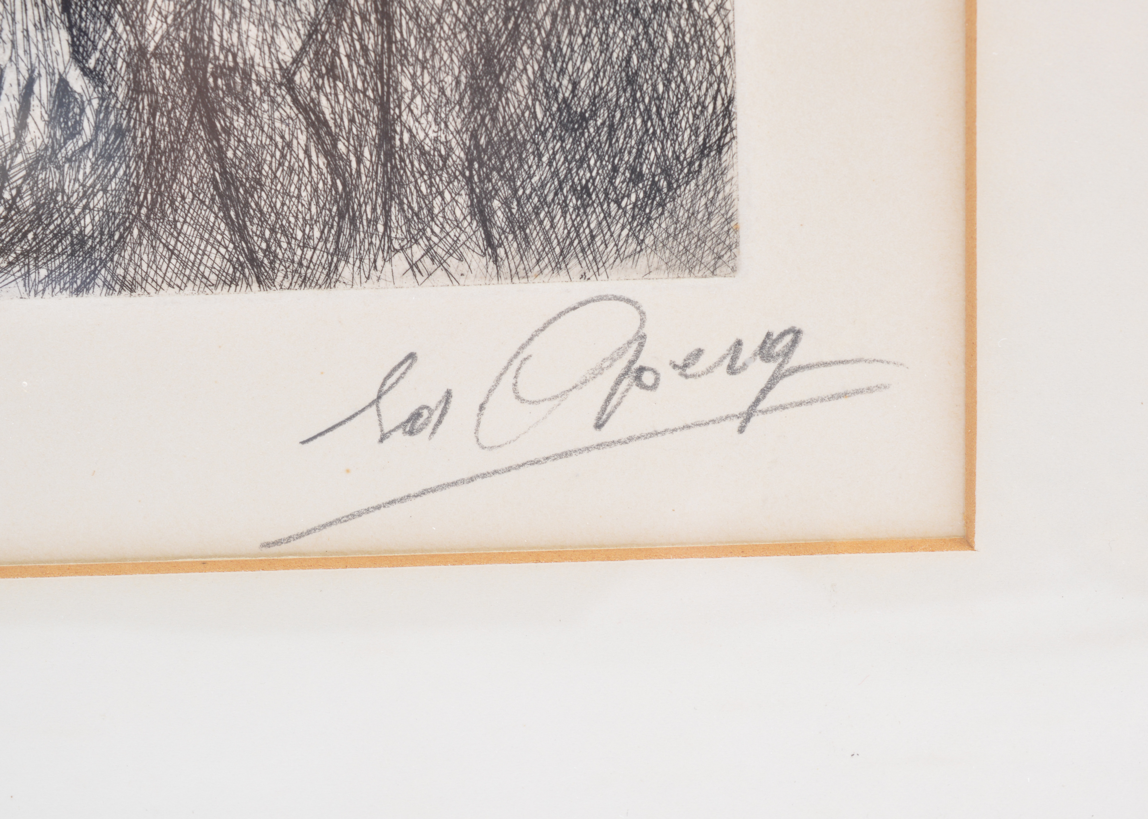 Signed Edouard Goerg Etching of Nude Model 52/100