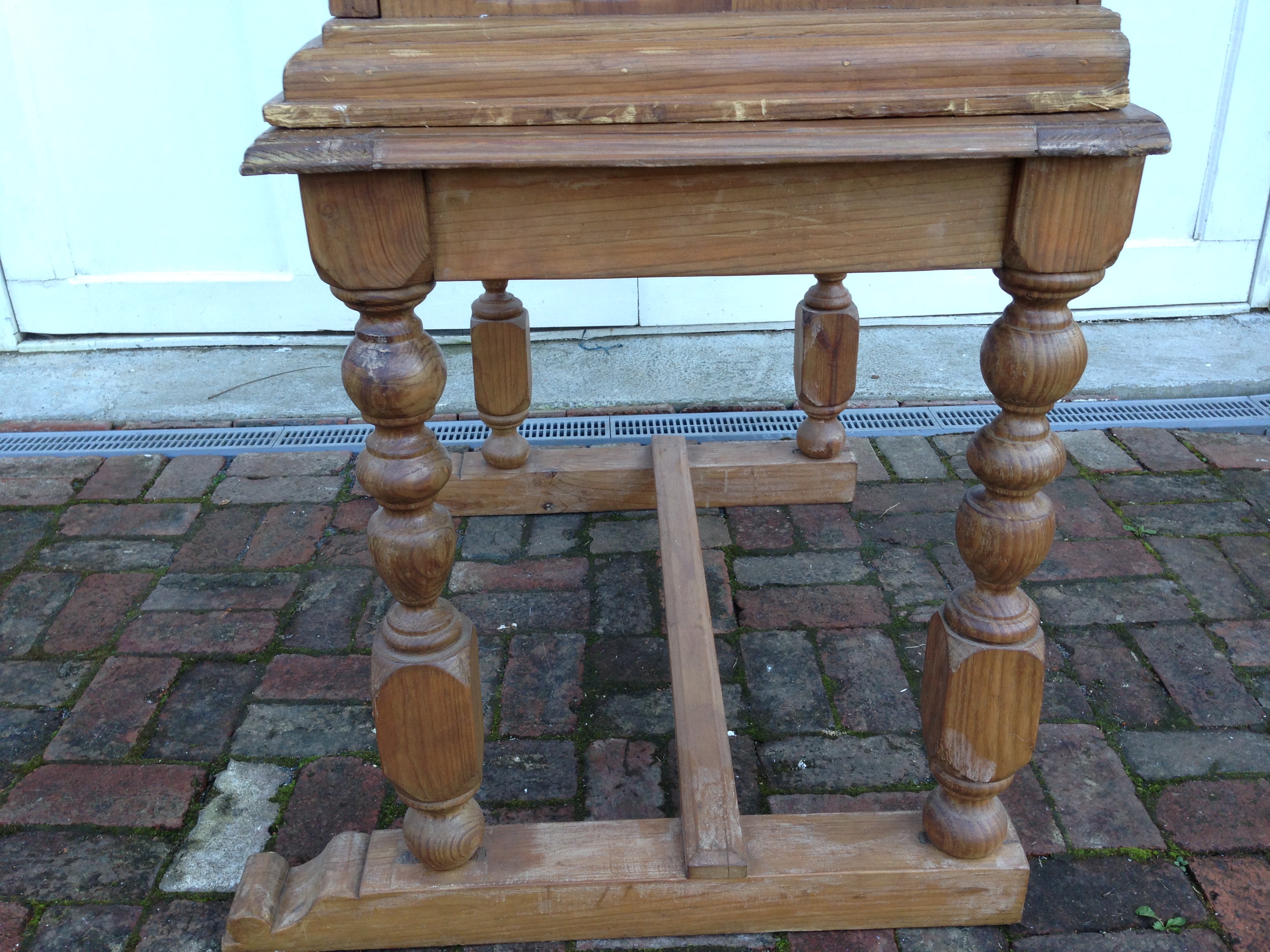 Rustic Hand Carved Mexican Cabinet on Stand