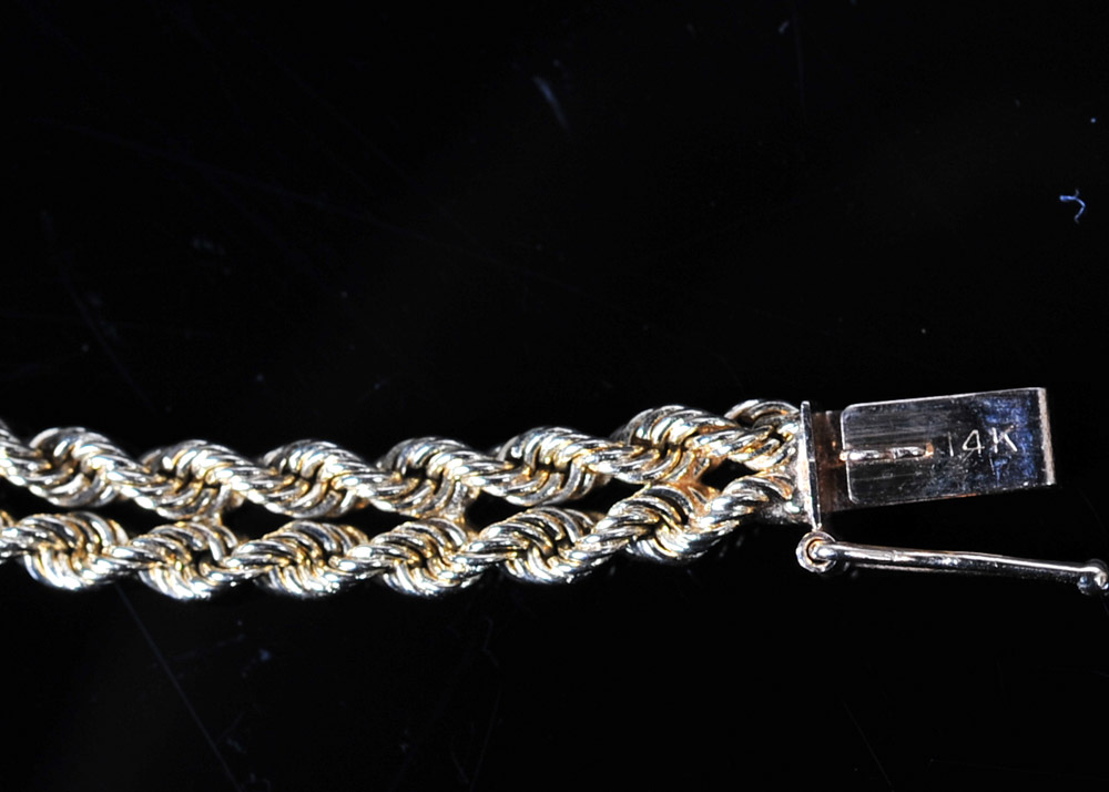 Women's 14K Gold Geneve Watch with Diamond Bezel