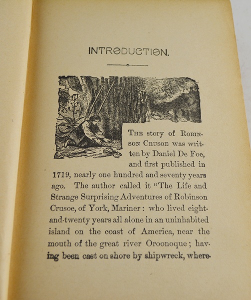 Vintage "Robinson Crusoe" Hardcover Book, Copyright 1889