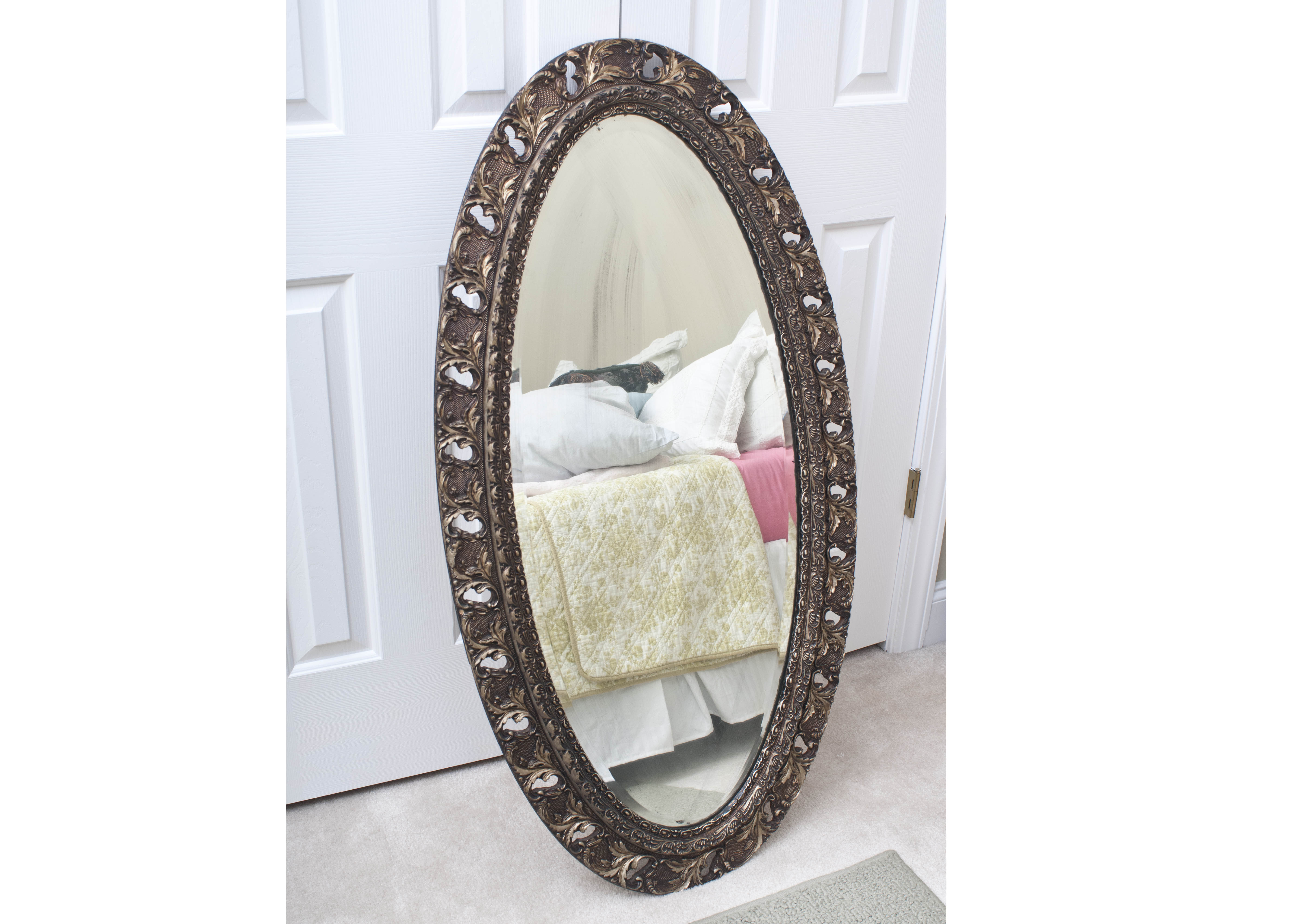 Beveled Mirror in Gold Gesso Frame