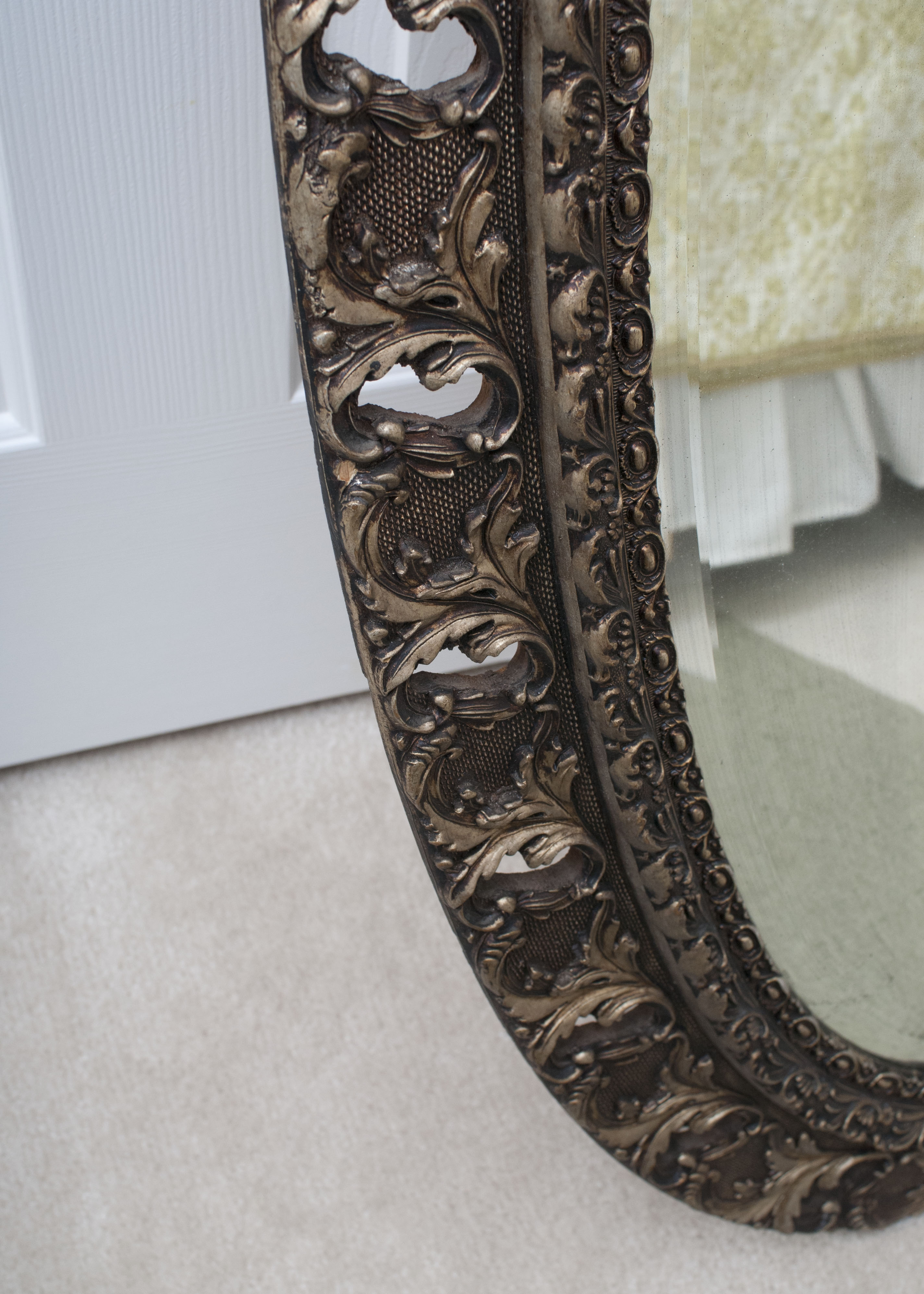 Beveled Mirror in Gold Gesso Frame