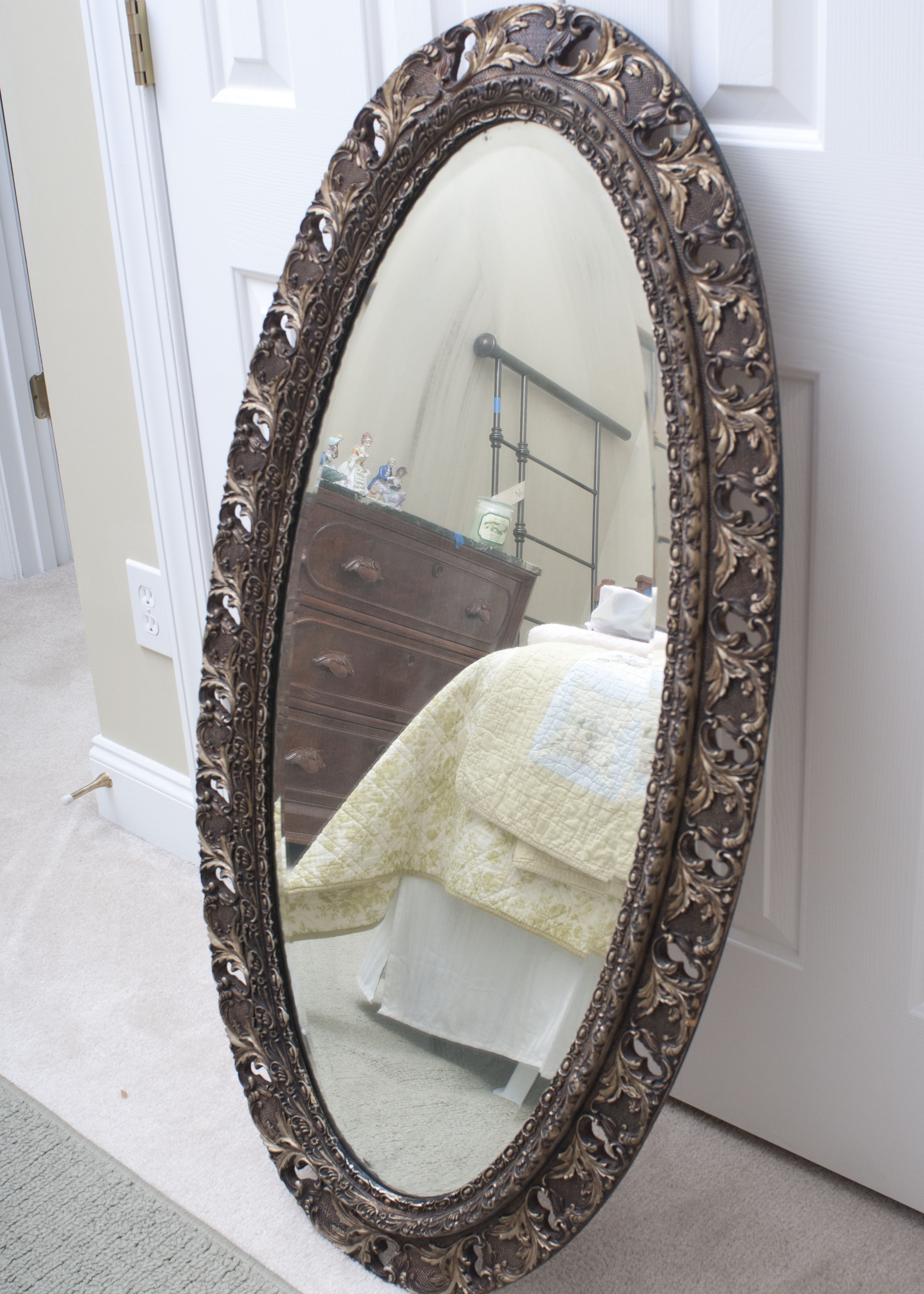 Beveled Mirror in Gold Gesso Frame