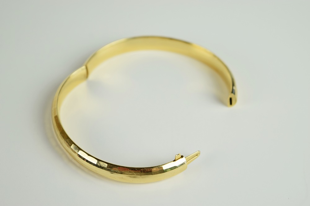 14K Yellow Gold Bangle and Slide