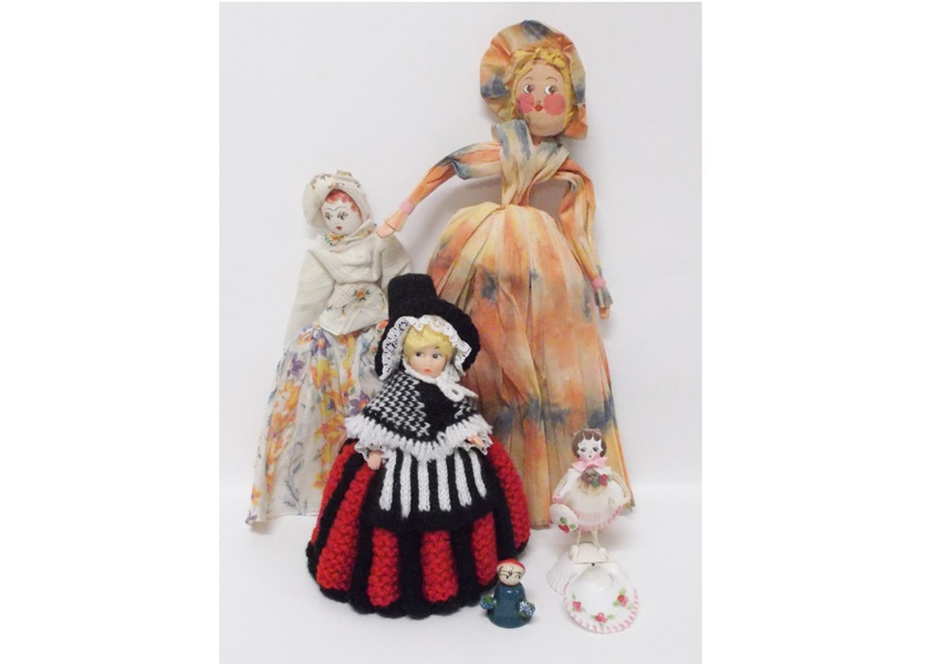 Assortment of Vintage Handmade Souvenir Dolls