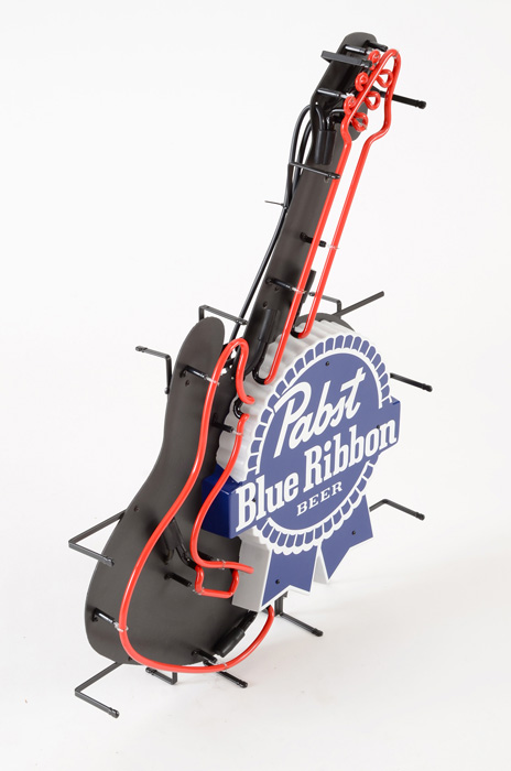 Contemporary Pabst Blue Ribbon Guitar Neon Light