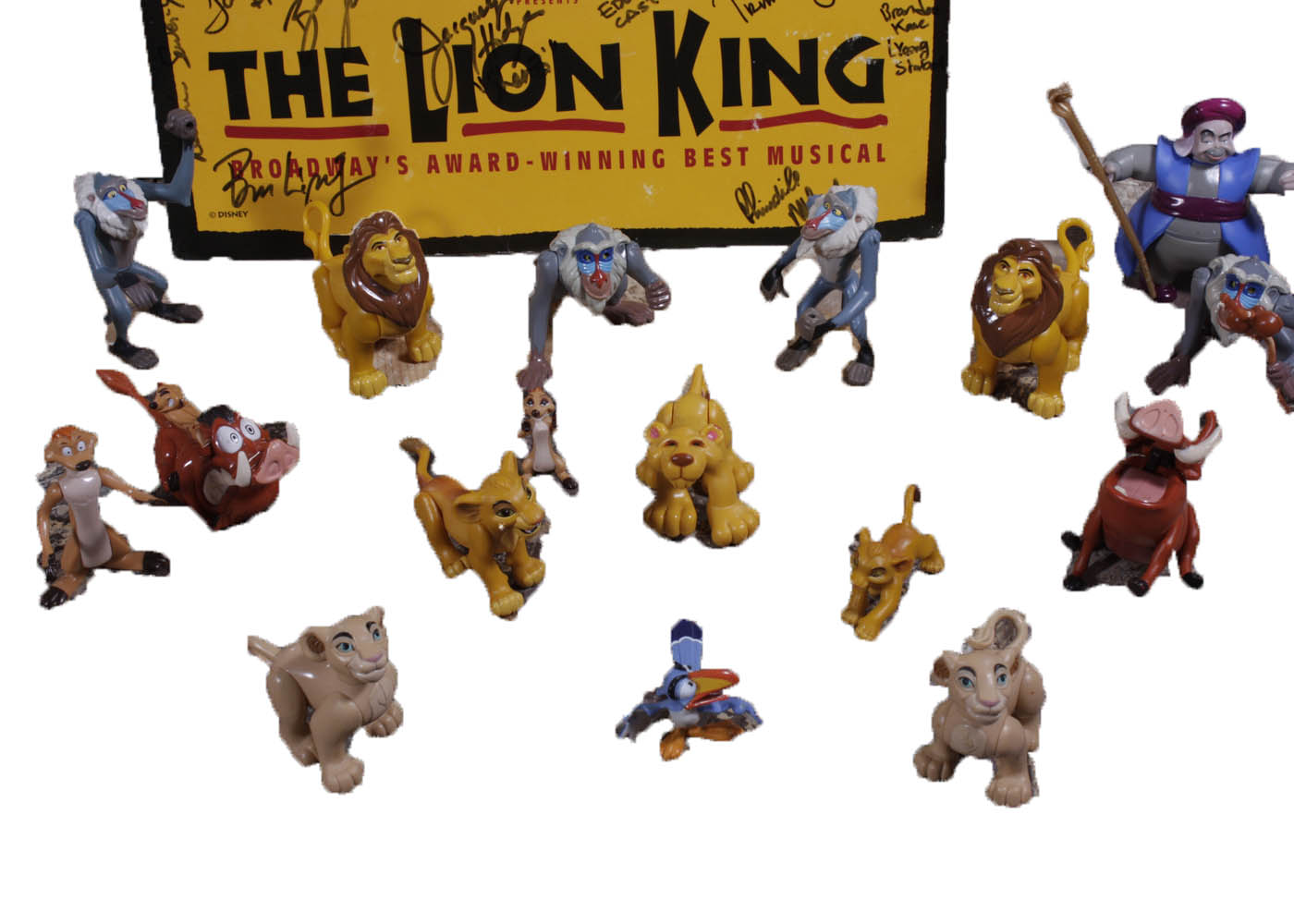 Signed "Lion King: the Musical" Print and Disney Figurines
