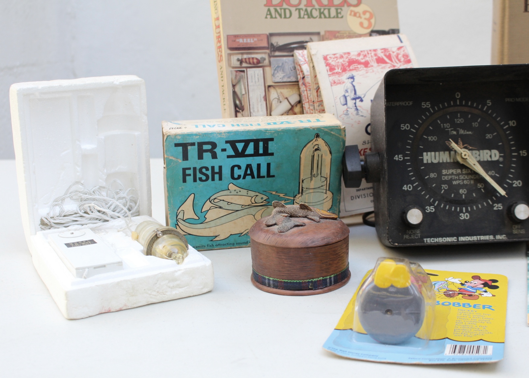 Abu Garcia Ambassedeur Box, Reference Books, Fish Finder Clock +