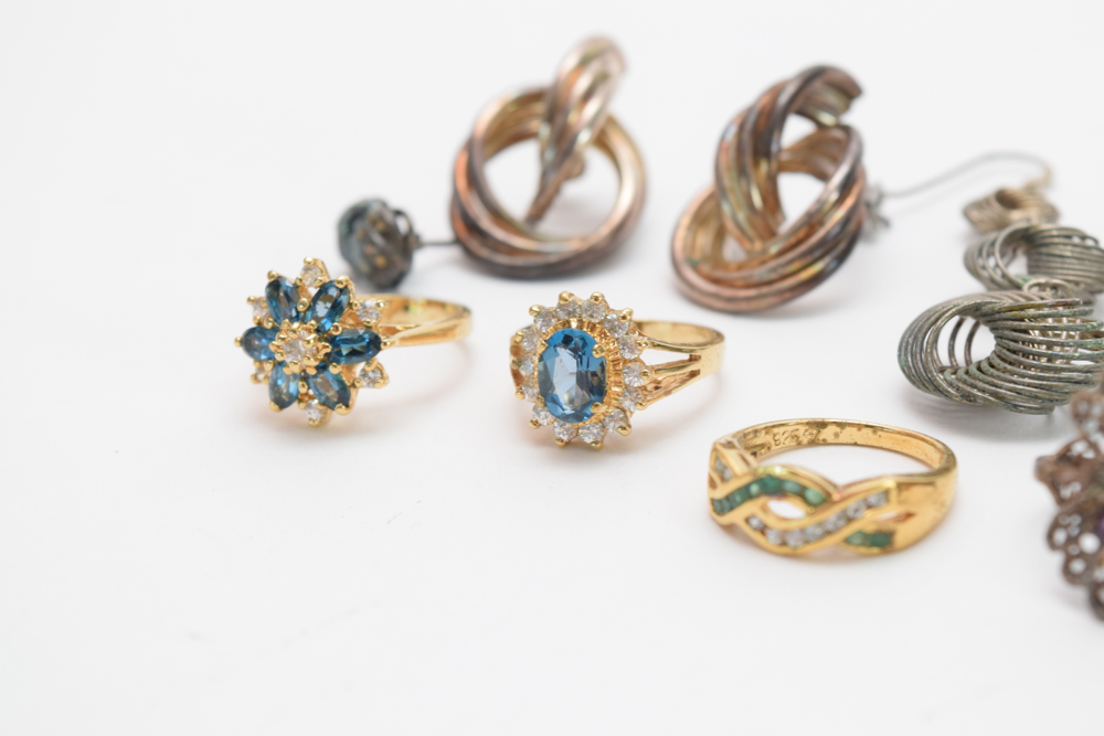 Assortment of Gold and Silver Plated Jewelry