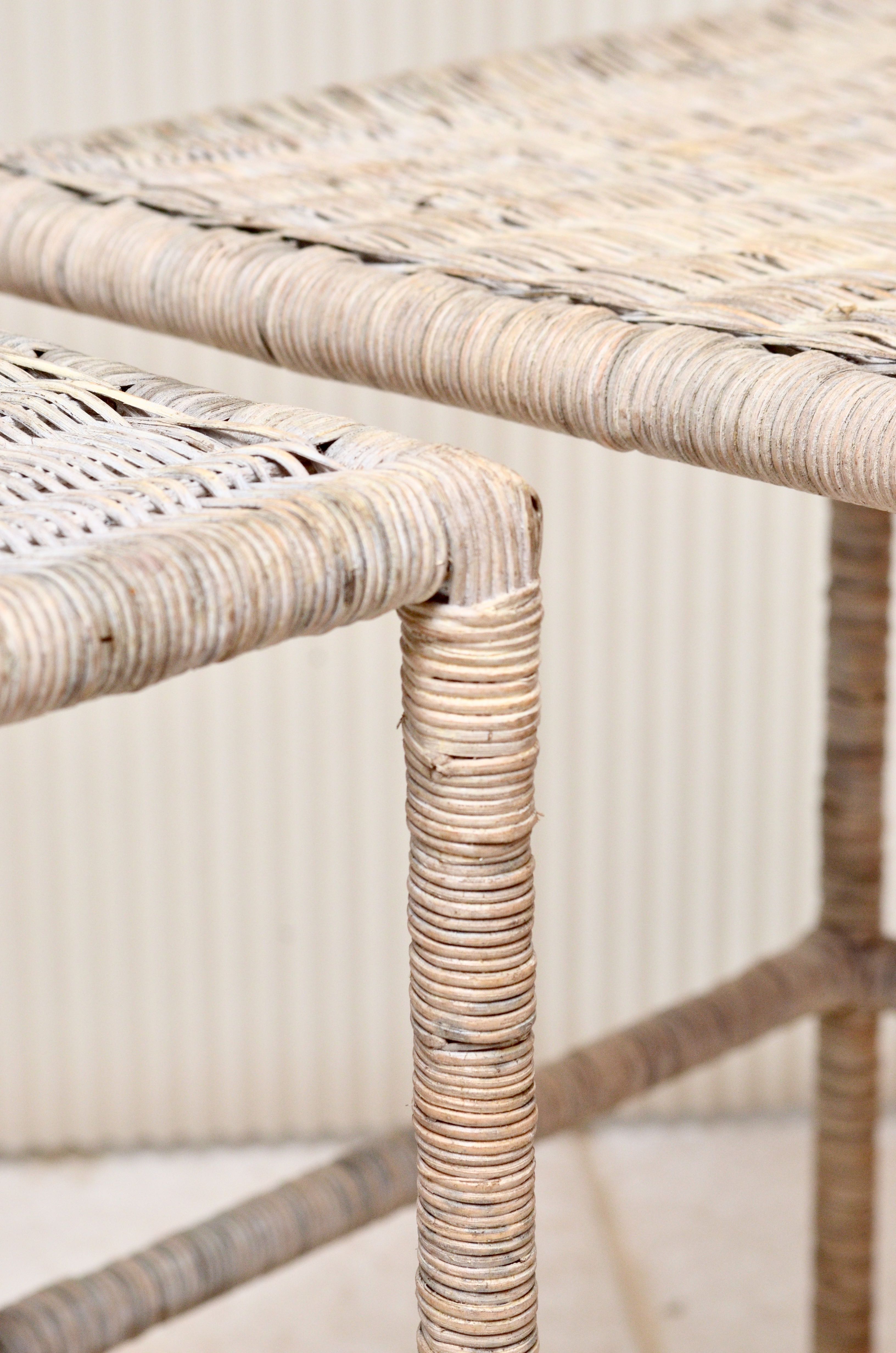 Pair of Square Wicker Tables