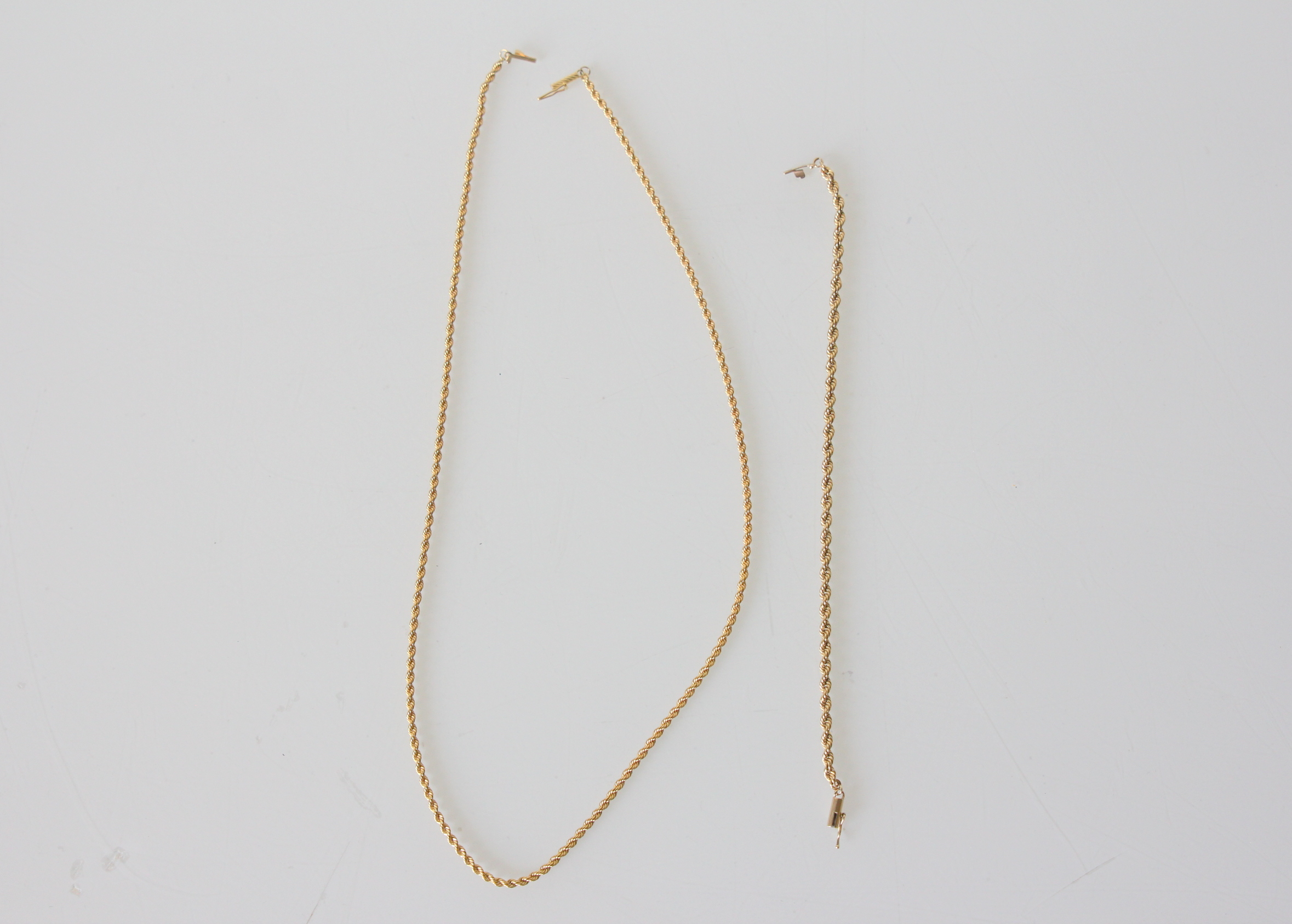 14K Gold Matching Necklace and Bracelet