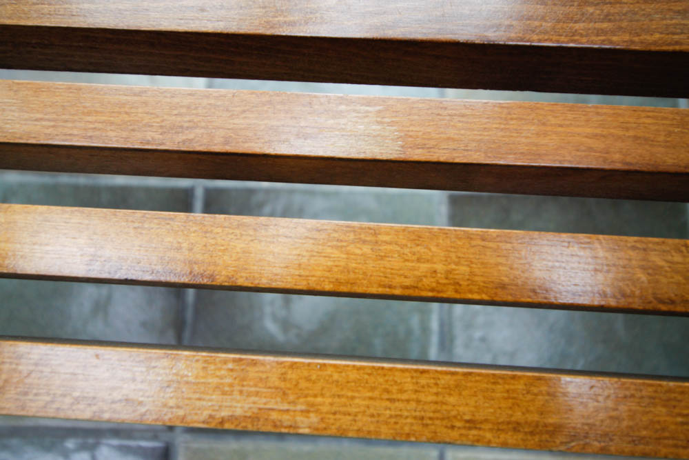 Vintage Mid Century Modern Slat Bench