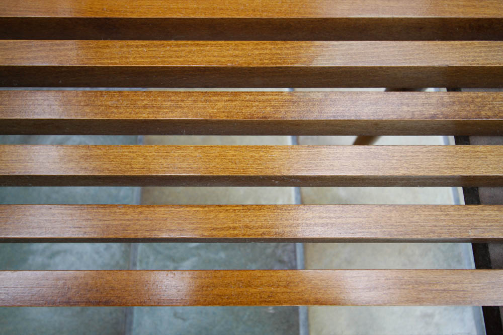 Vintage Mid Century Modern Slat Bench