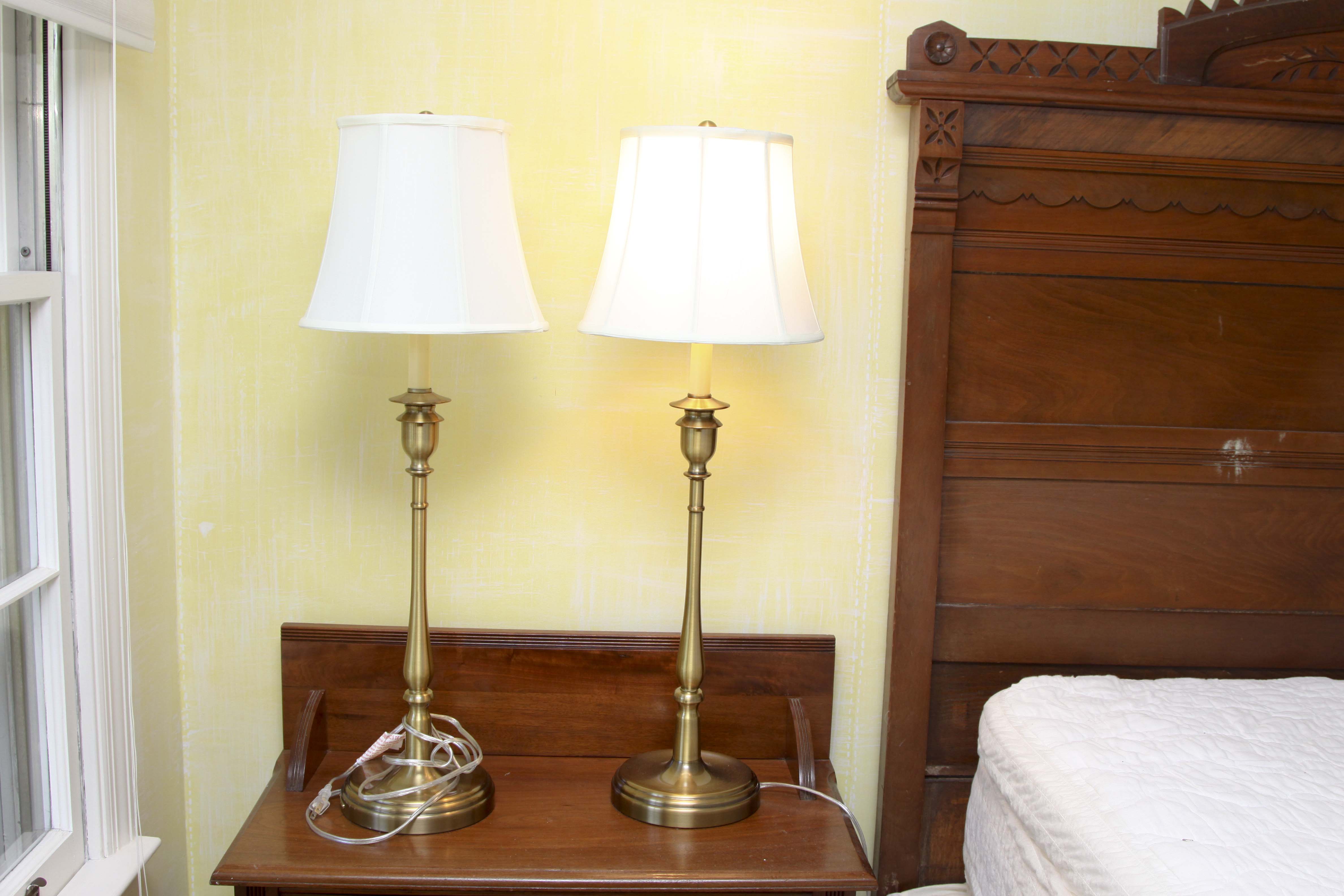 Pair of Ralph Lauren Brass Candlestick Lamps