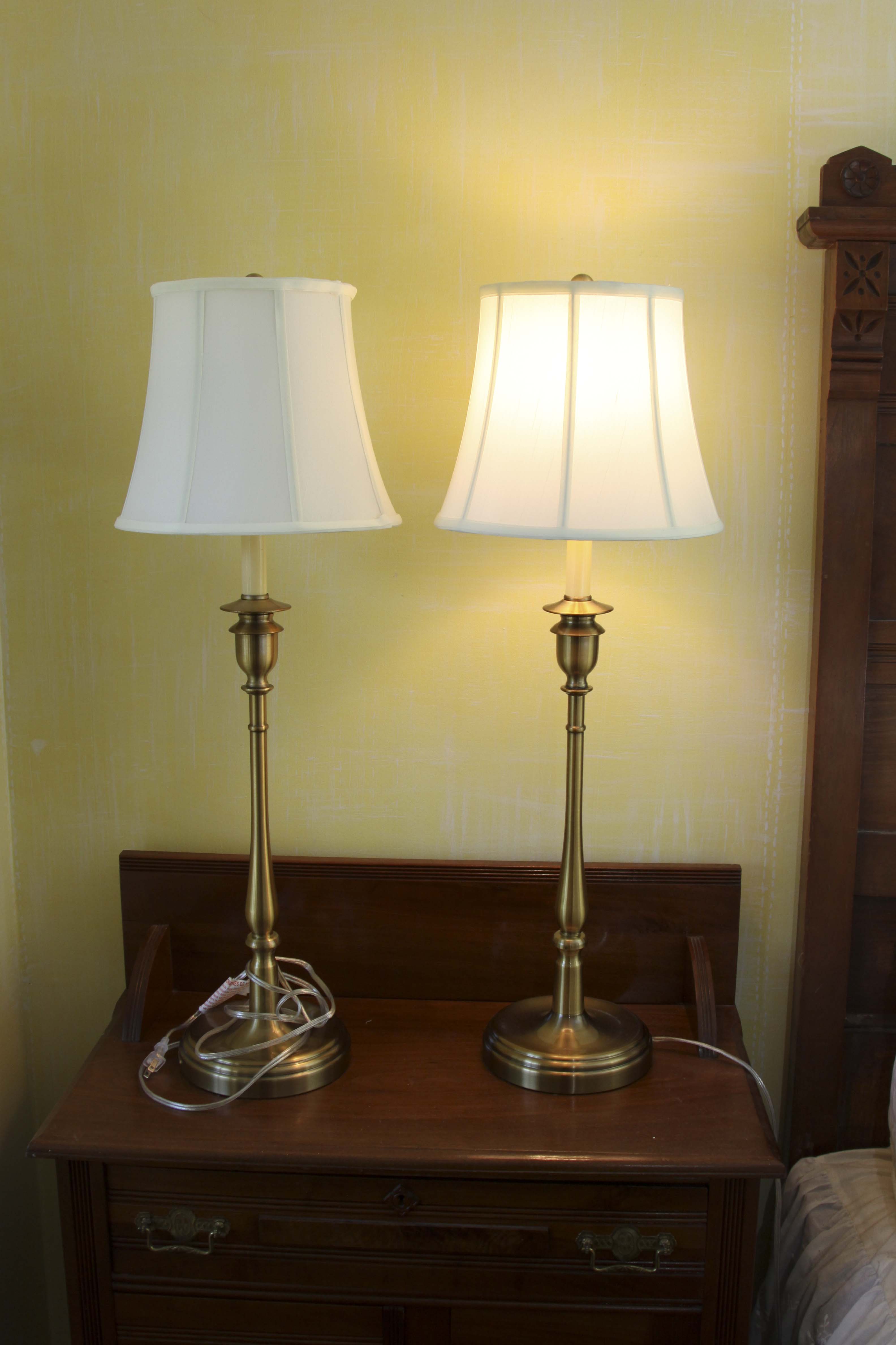 Pair of Ralph Lauren Brass Candlestick Lamps